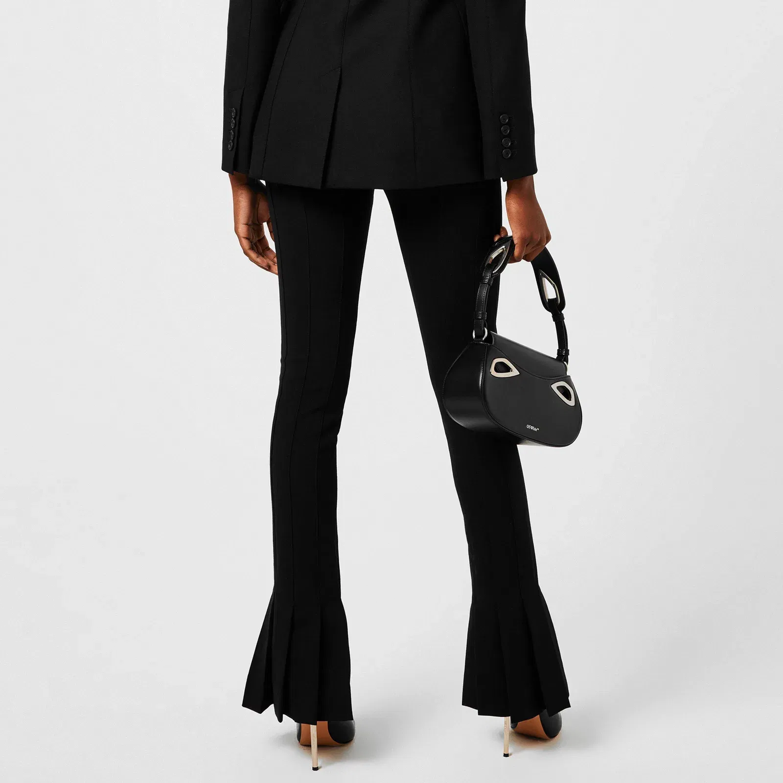 Double Waist Low Rise Flared Trousers