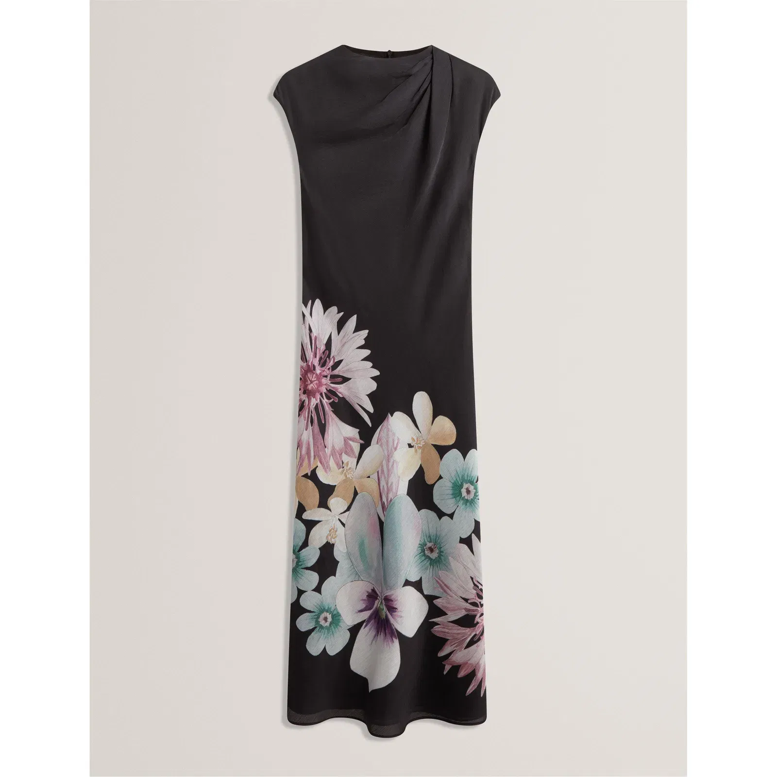 Drape Midi Slinky Dress
