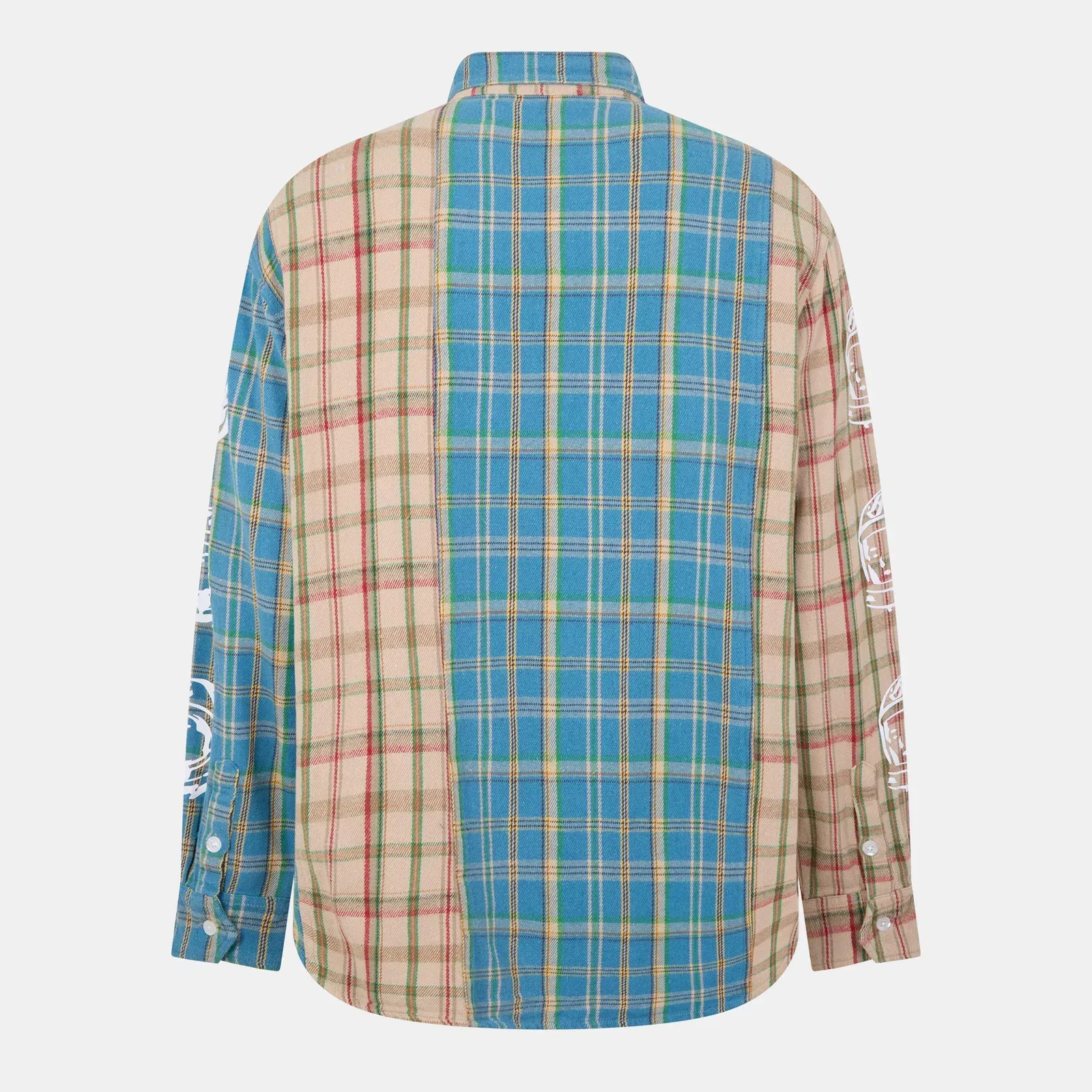 Panelled Long Sleeve Patterned Shirt