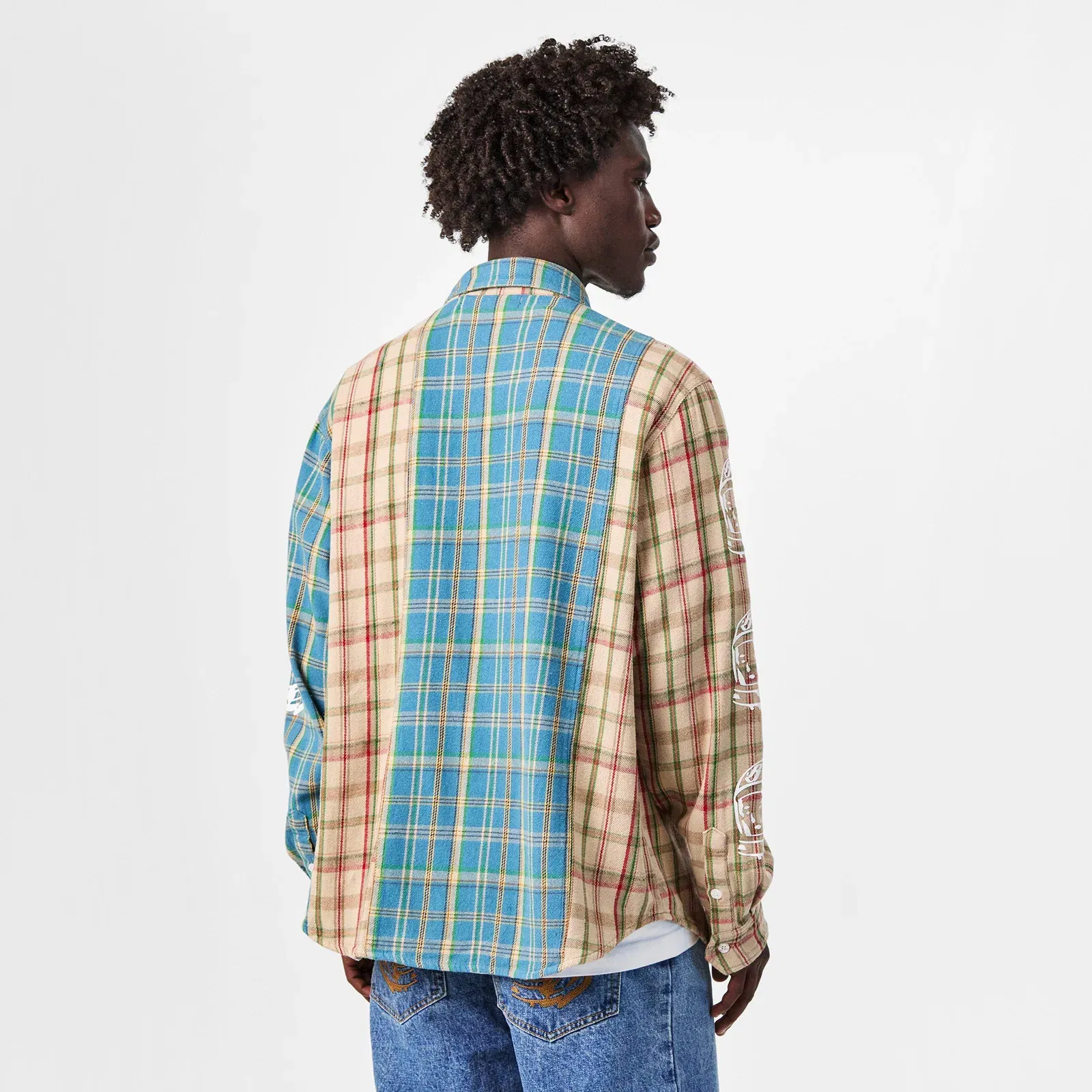 Panelled Long Sleeve Patterned Shirt