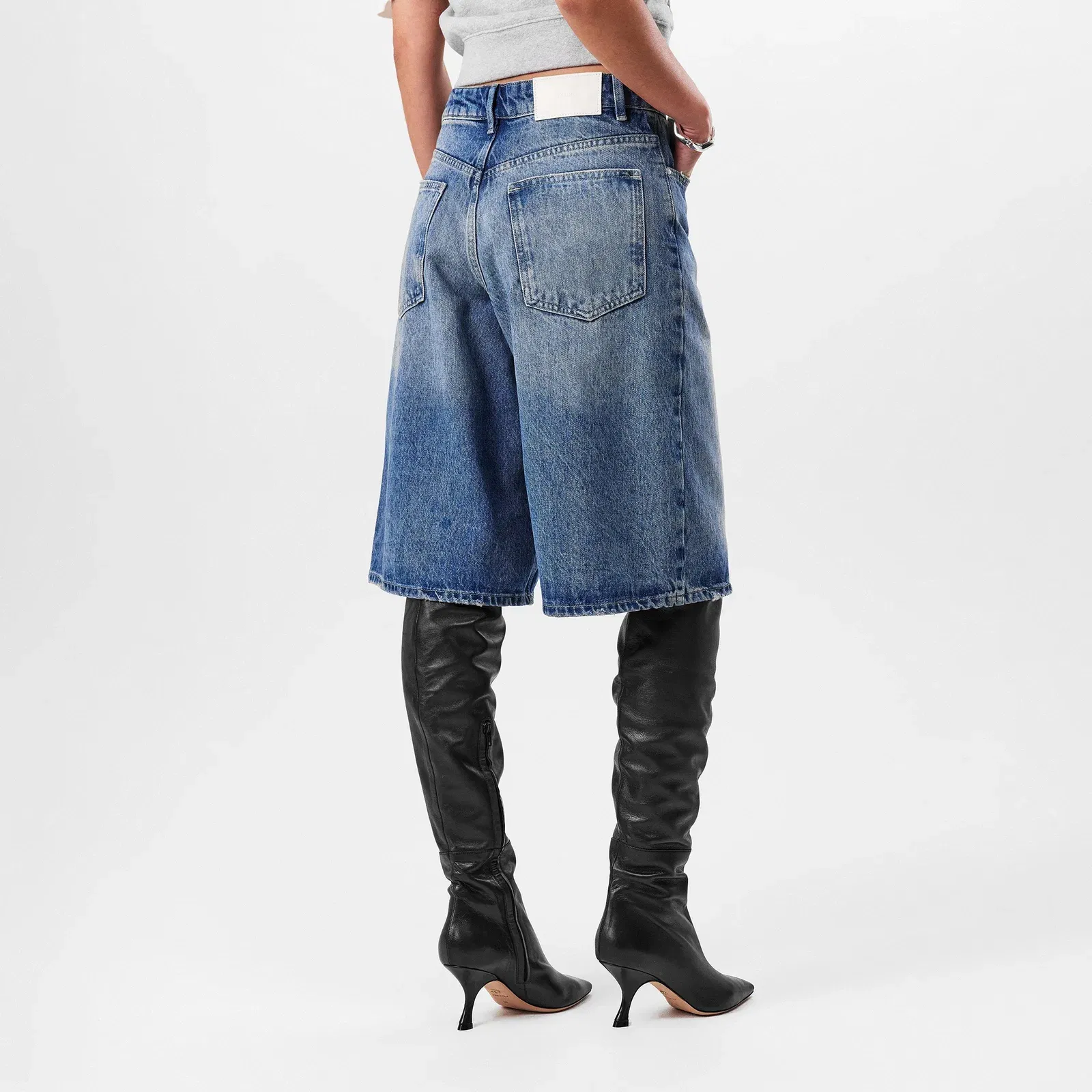 Denim Bermuda Cotton Knee Length Chino Shorts