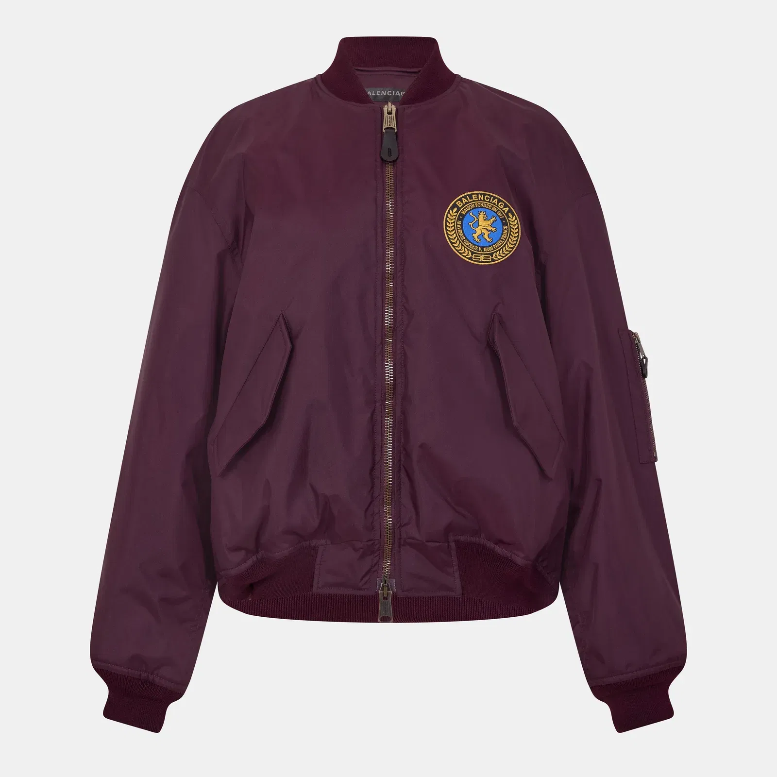 Ribbed Trim Bomber Jacket
