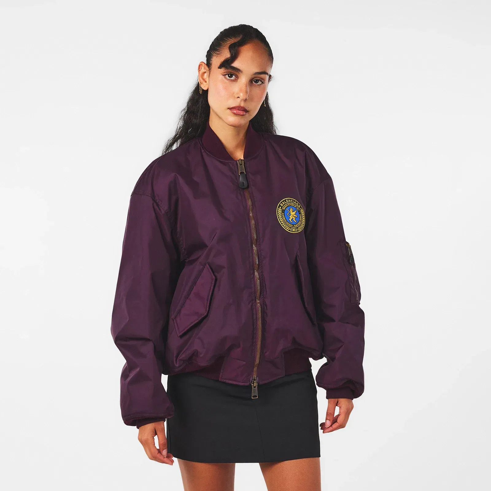 Ribbed Trim Bomber Jacket