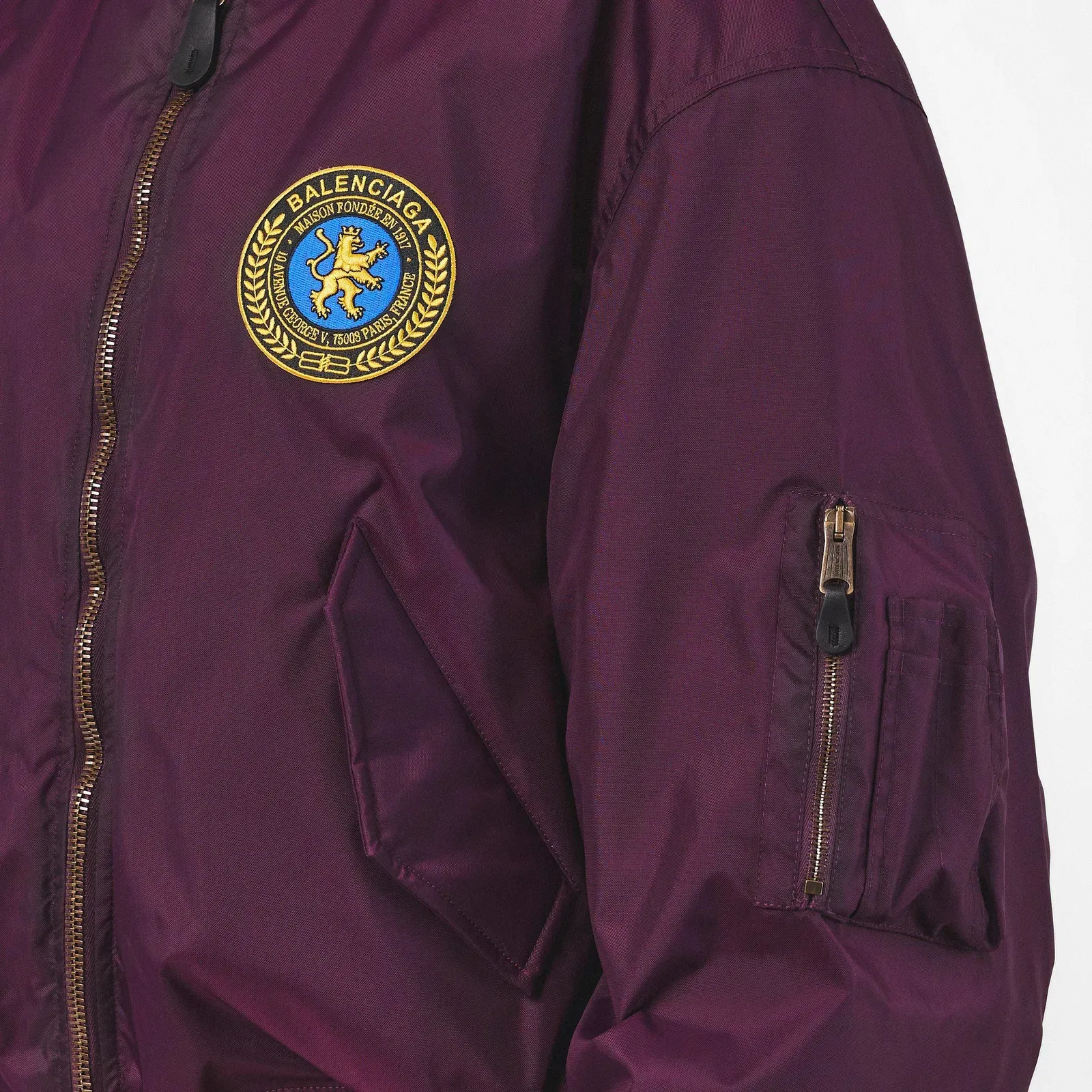 Ribbed Trim Bomber Jacket