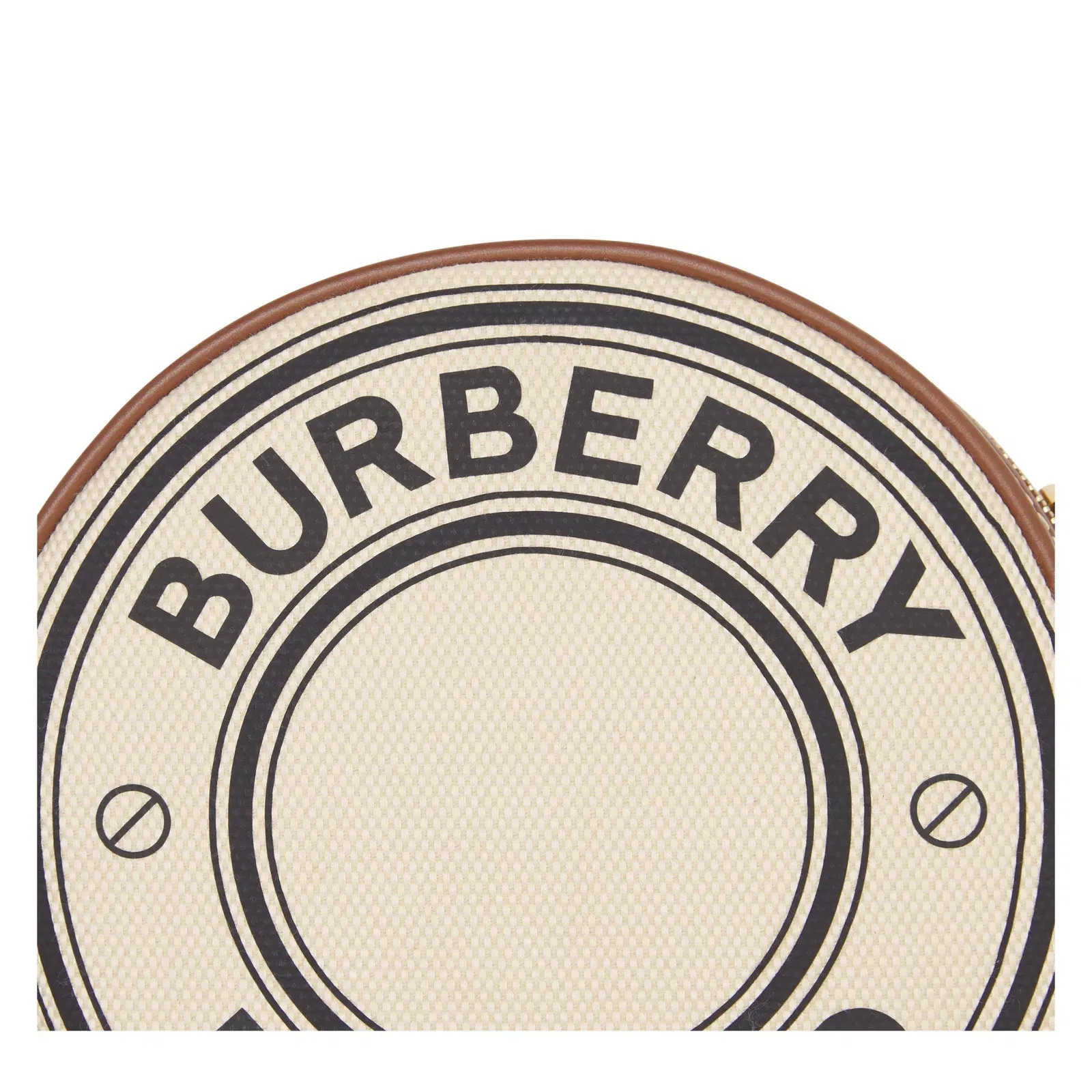 Logo Graphic Cotton Canvas And Leather Louise Mini Round Bag