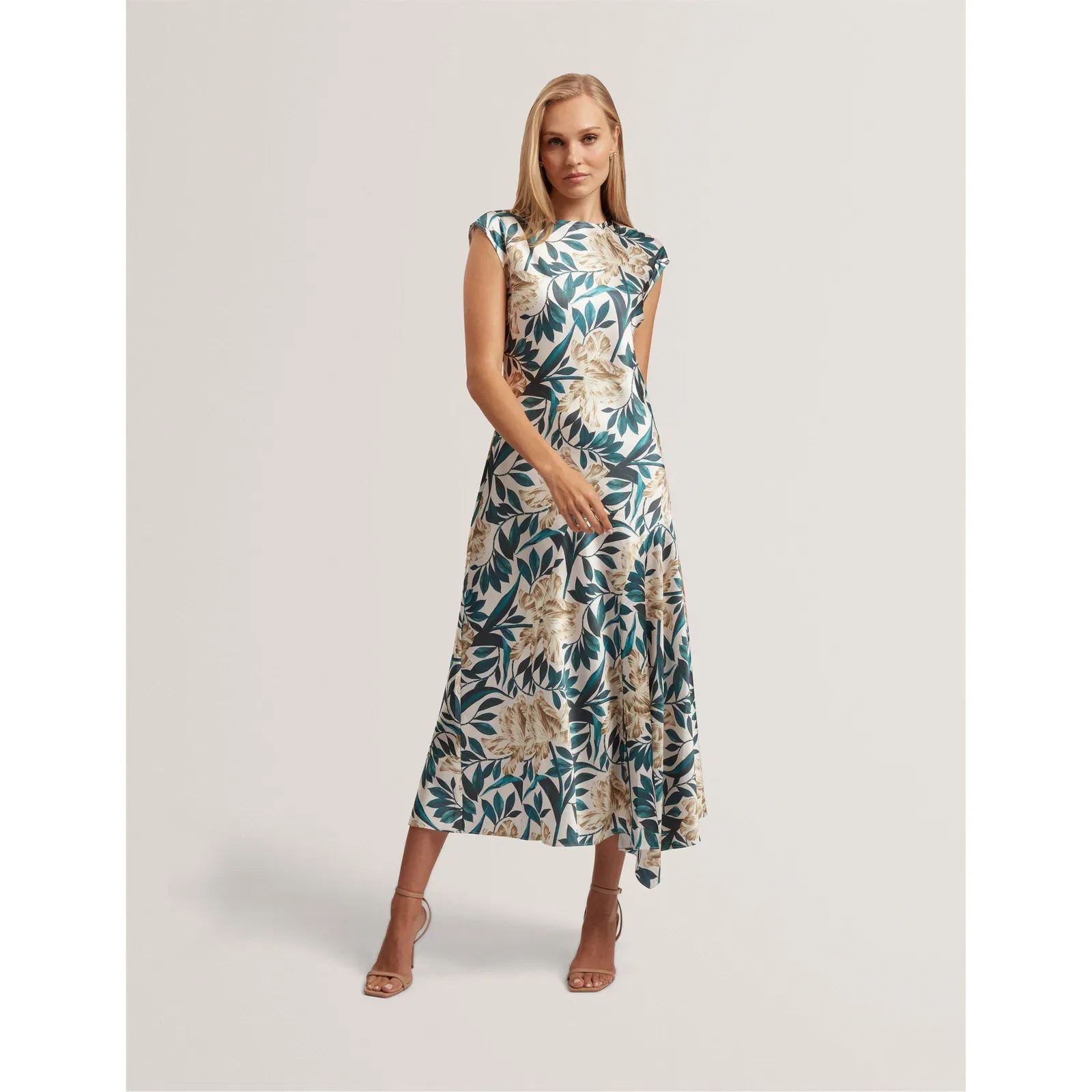 Print Sleeveless Tea Dress