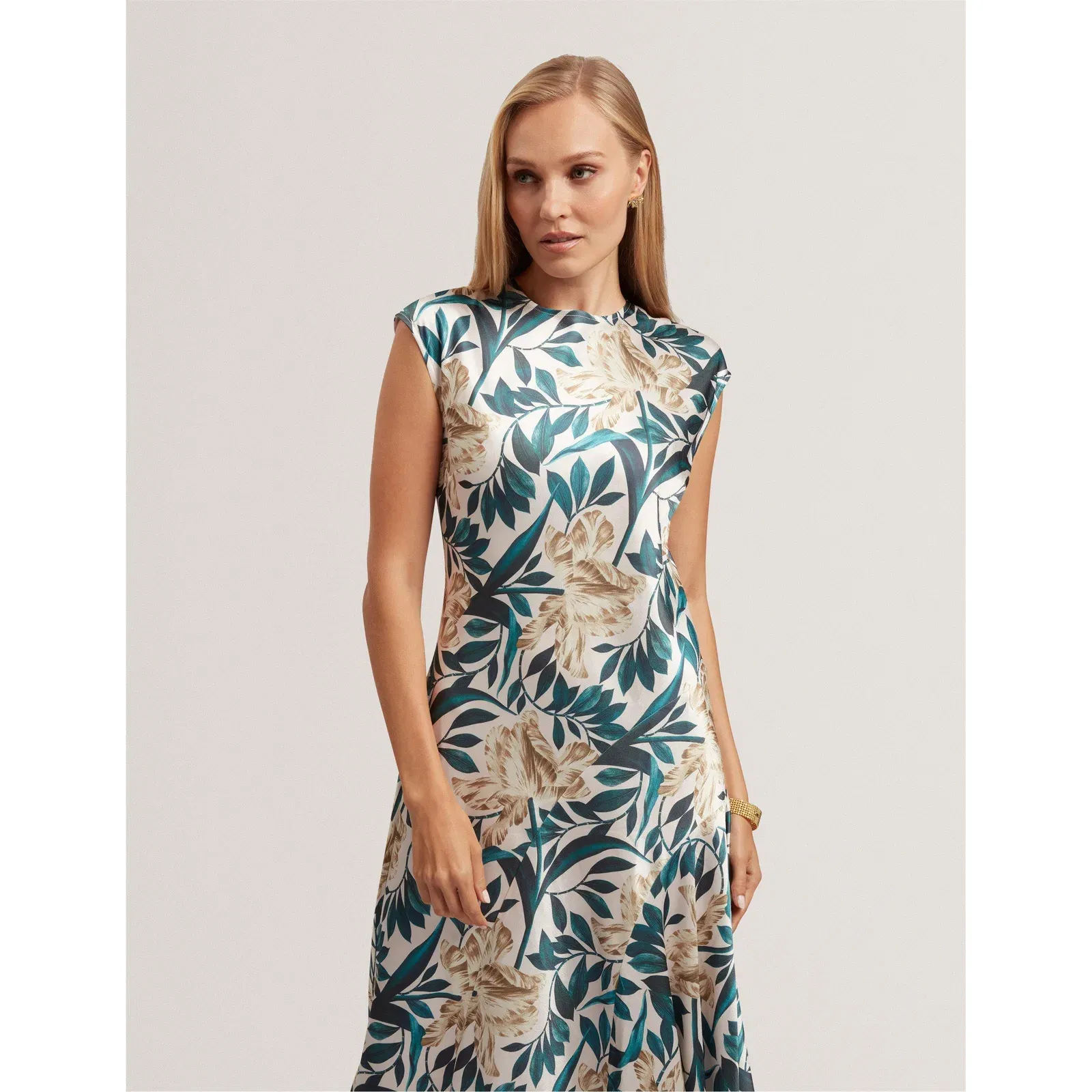 Print Sleeveless Tea Dress