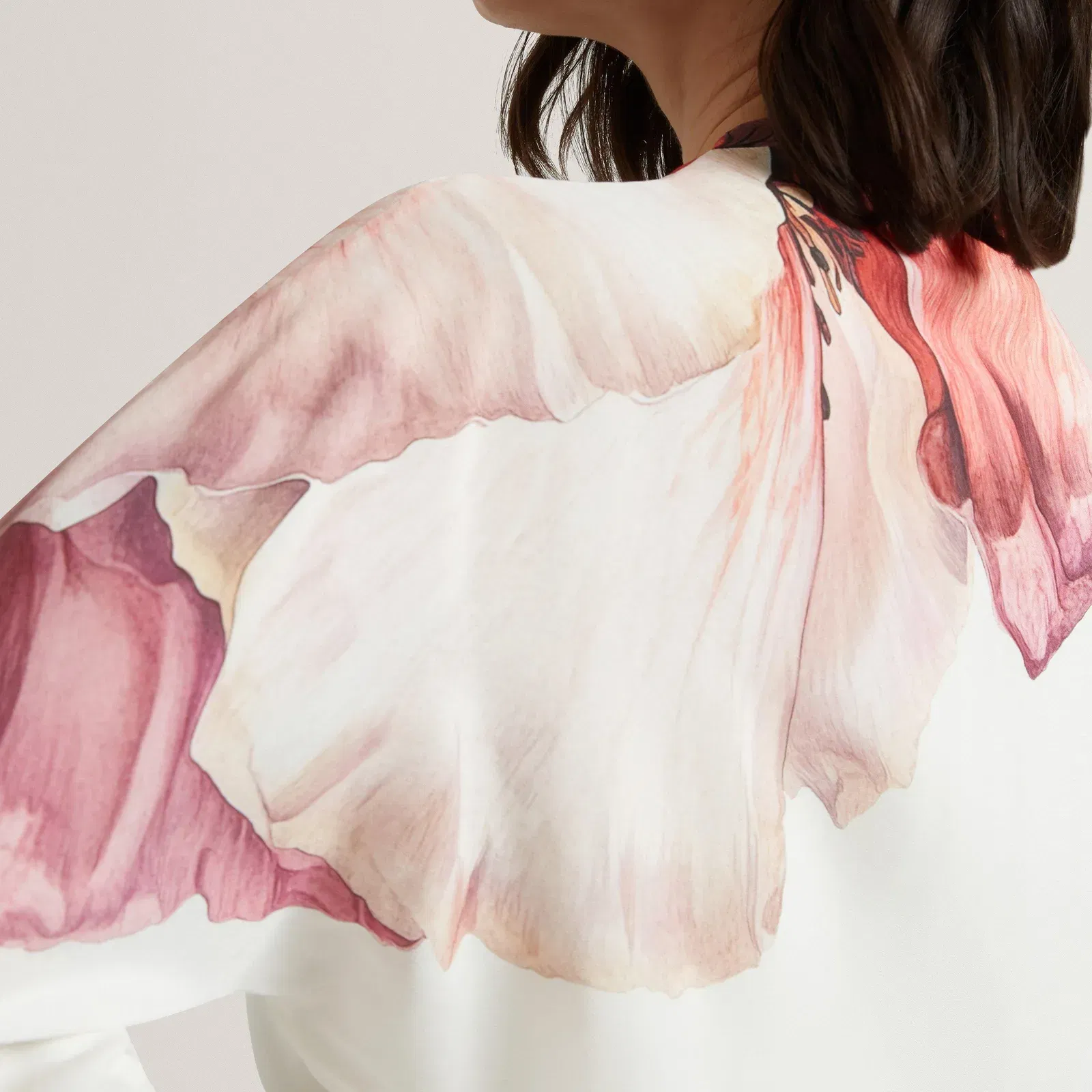 Ted Baker Print Detail Wrap Front Long Sleeve Blouse