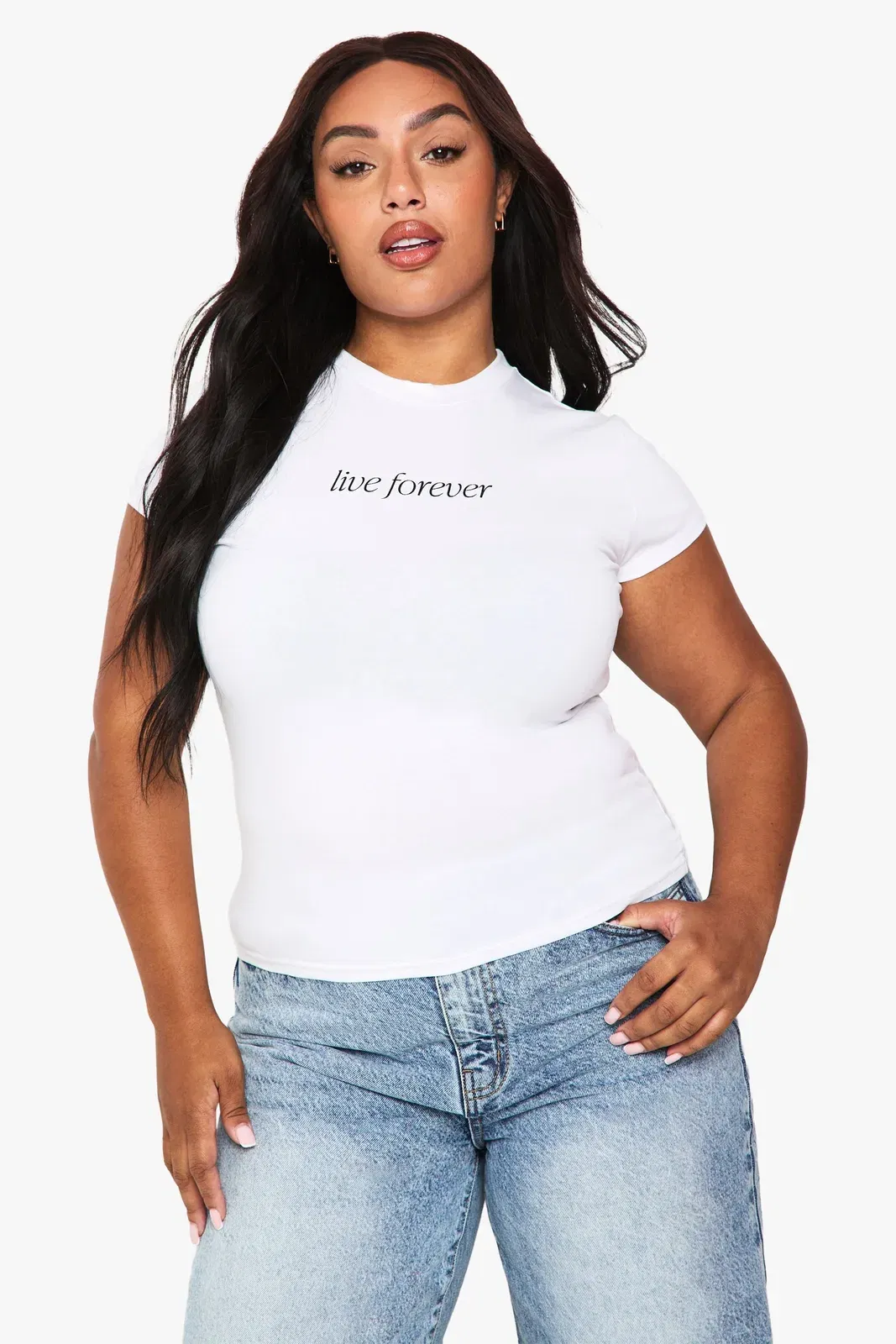 Plus Live Forever Fitted T-Shirt