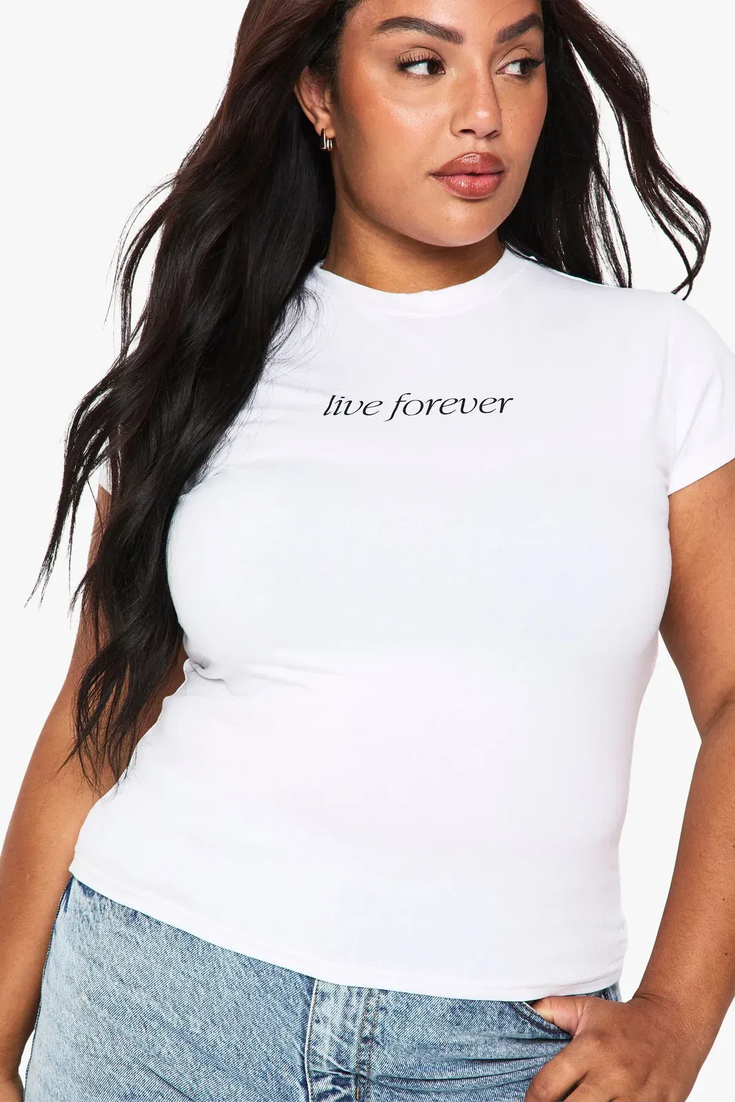 Plus Live Forever Fitted T-Shirt