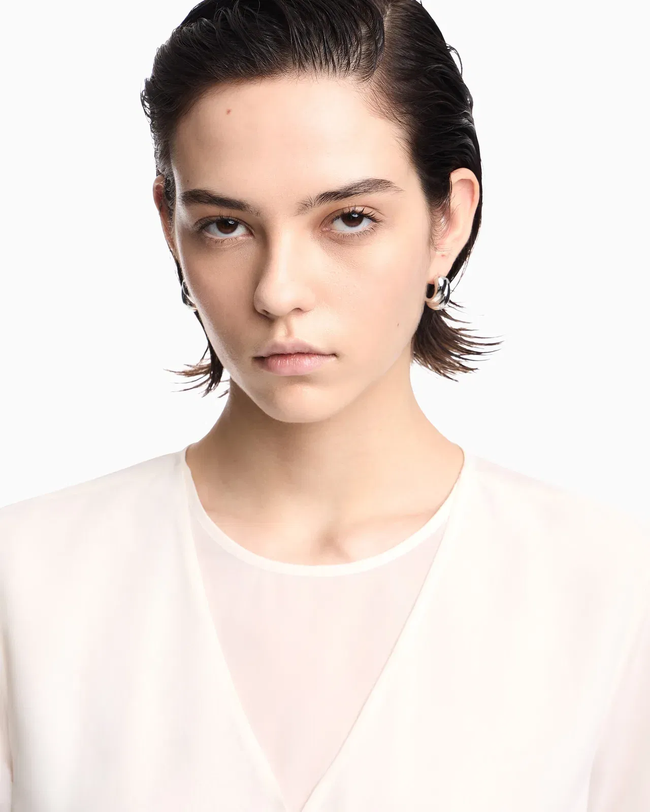 Emporio Armani Two-piece technical georgette blouse