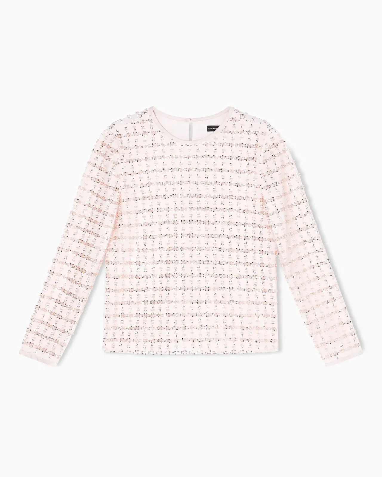 Emporio Armani Tulle top with sequin and bead embroidery