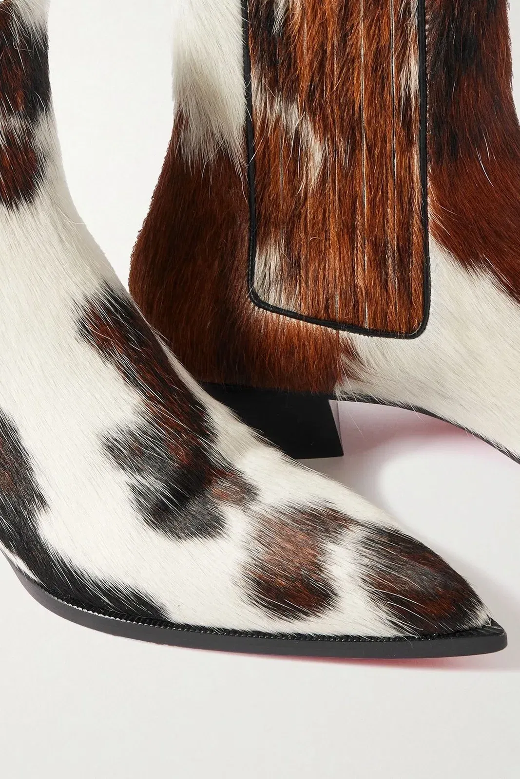 Christian Louboutin Cheliviss Calf Hair Chelsea Boots Animal Print Women's