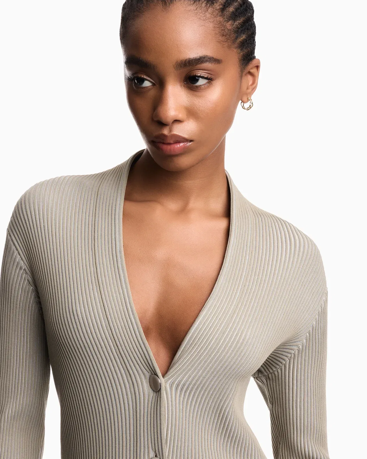 Emporio Armani Knit cardigan with a ribbed effect