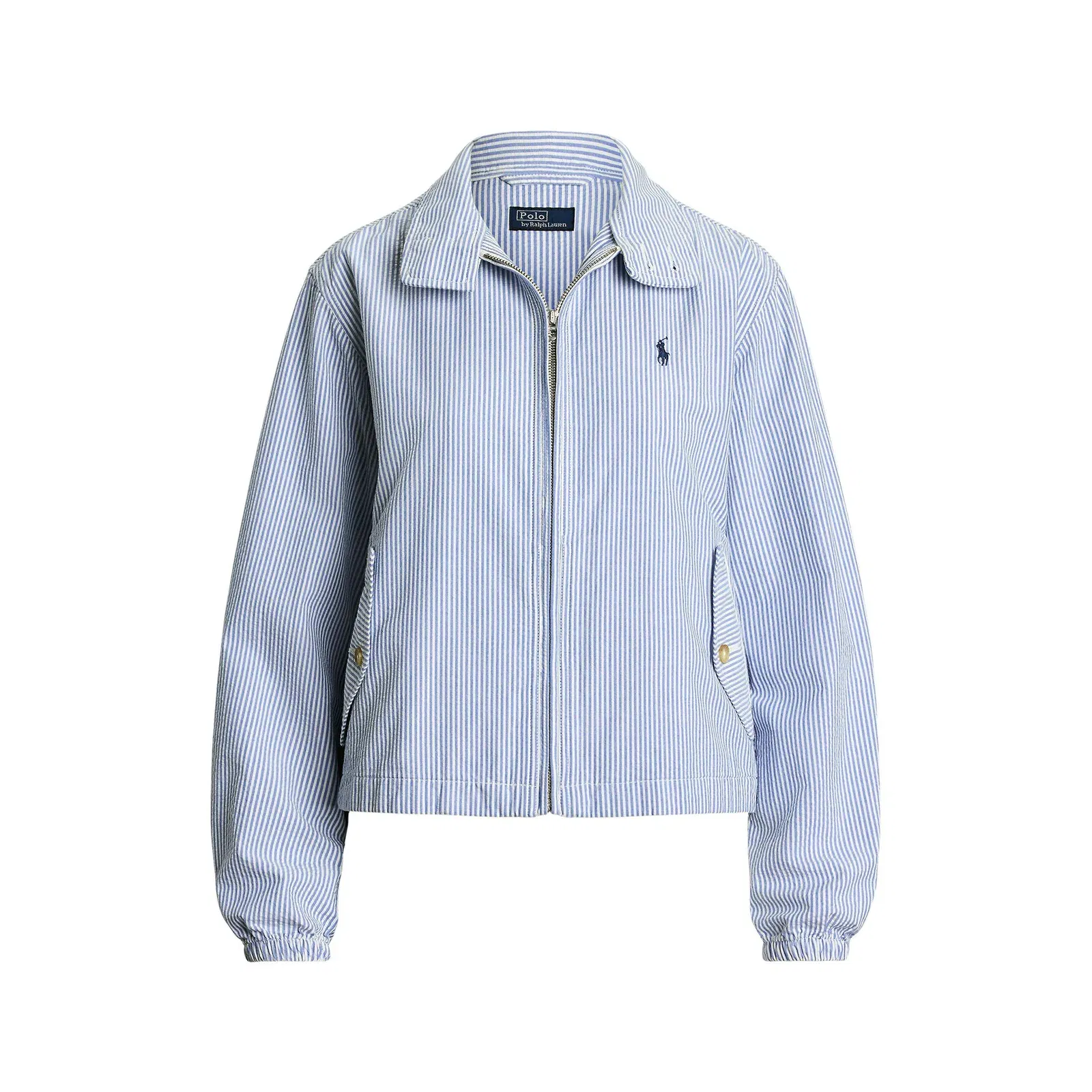 Seersucker Cotton Long Sleeve Windbreaker