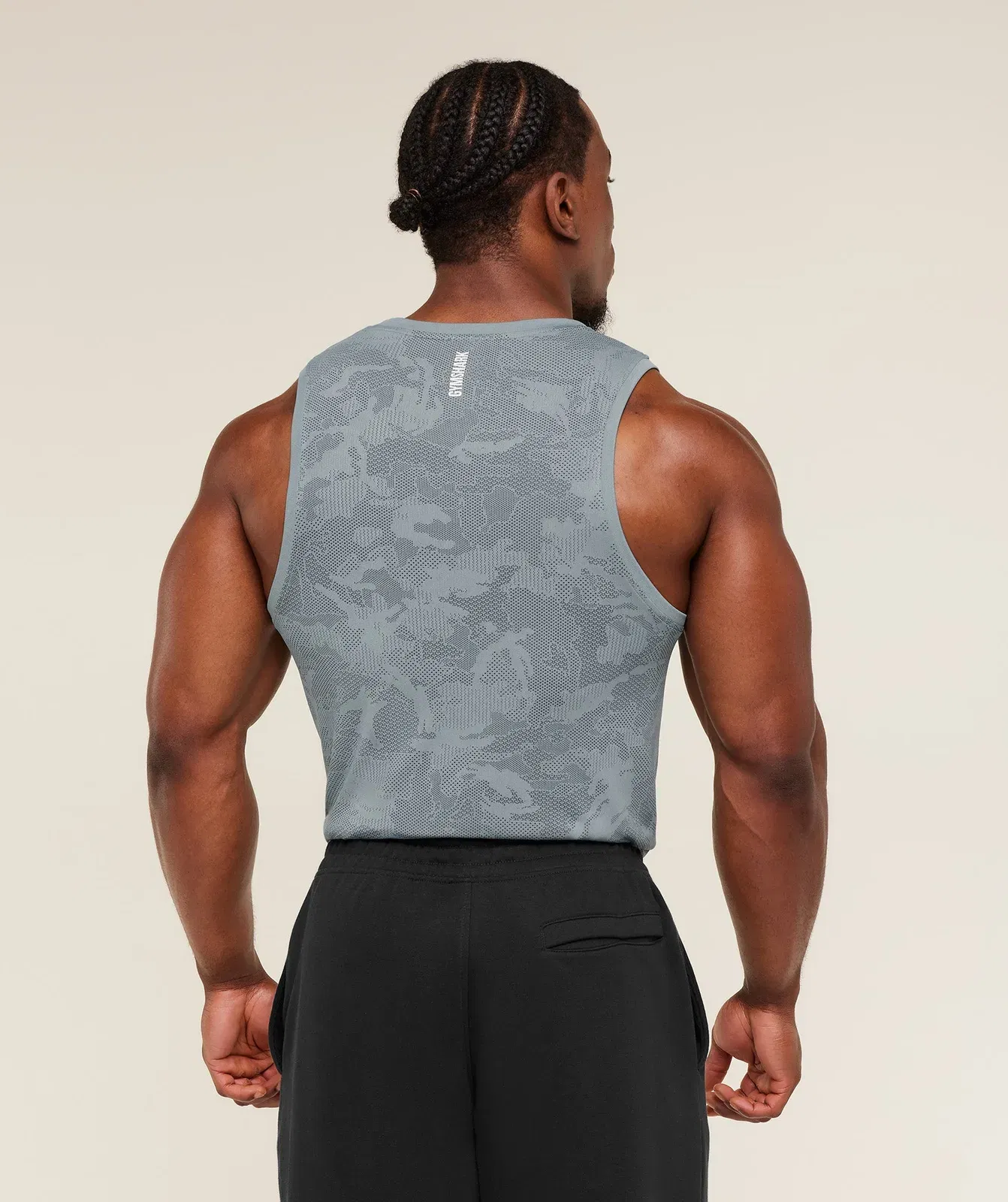 Gymshark Geo Seamless Tank - Storm Blue / Stealth Blue