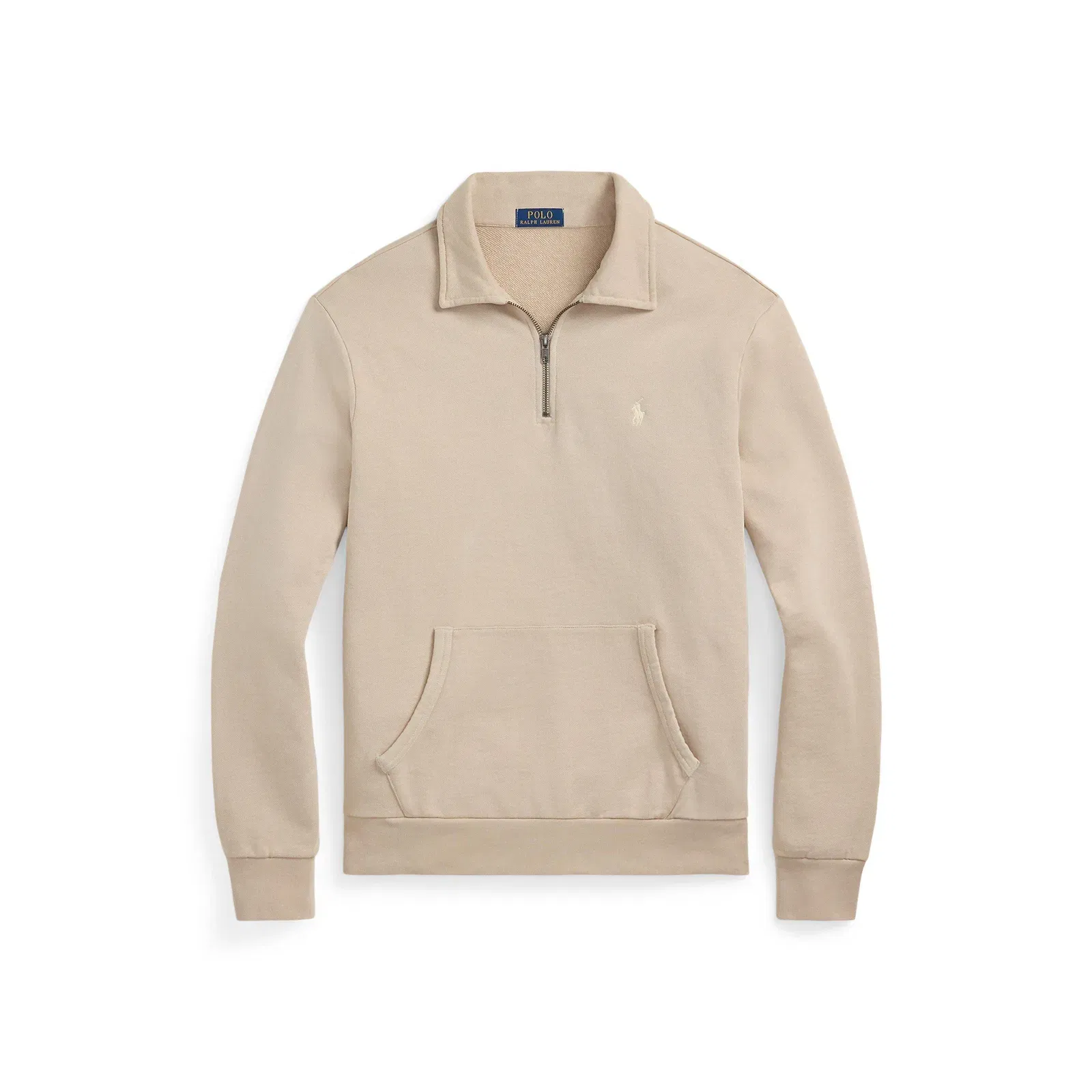 Loopback Terry Cotton Quarter Zip Sweater