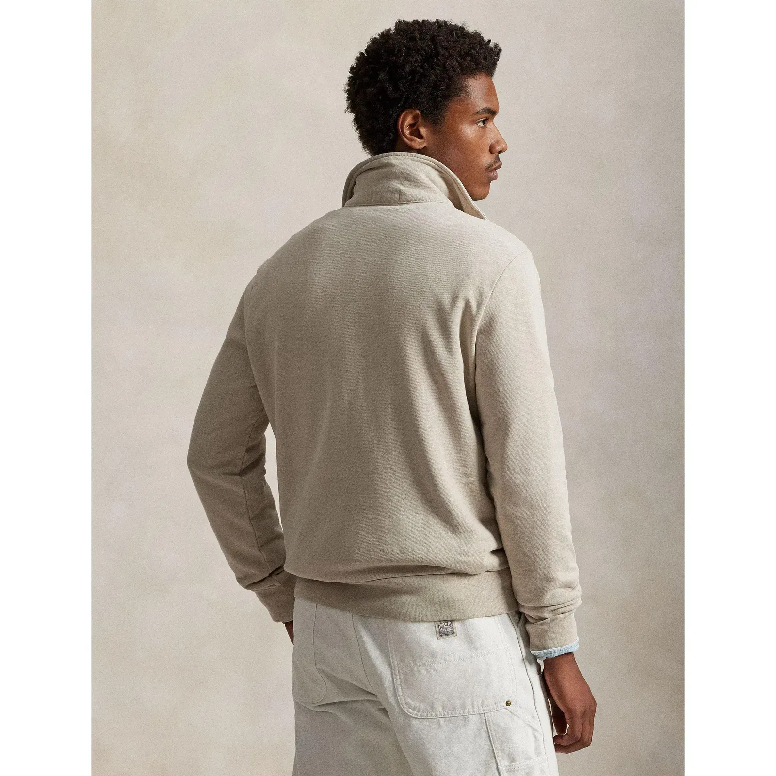 Loopback Terry Cotton Quarter Zip Sweater