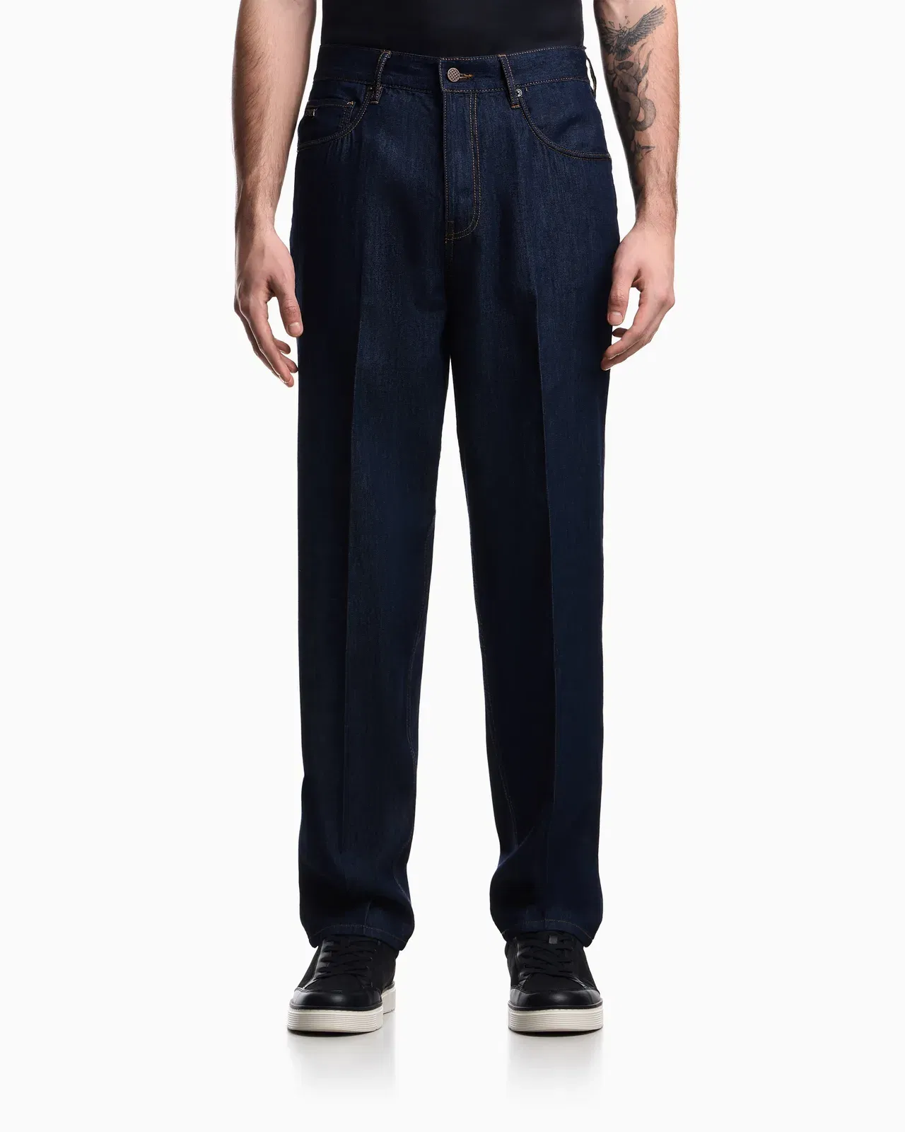 Emporio Armani J73 loose fit jeans in light rinse wash denim