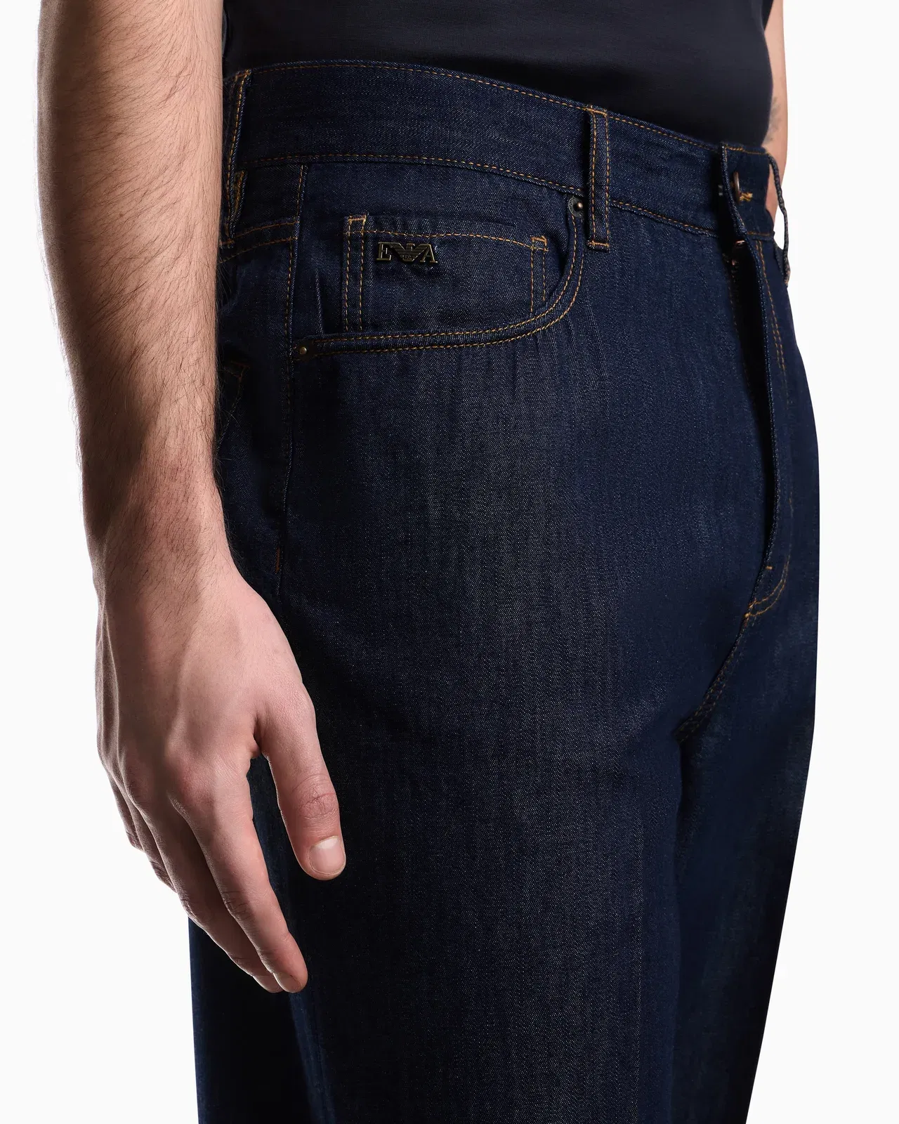 Emporio Armani J73 loose fit jeans in light rinse wash denim