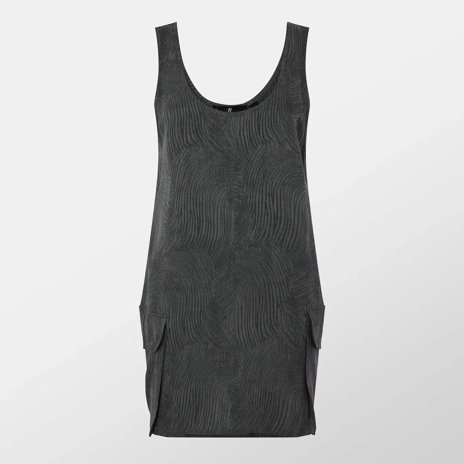 Swirl Lyocell Functional Pockets T-Shirt Dress
