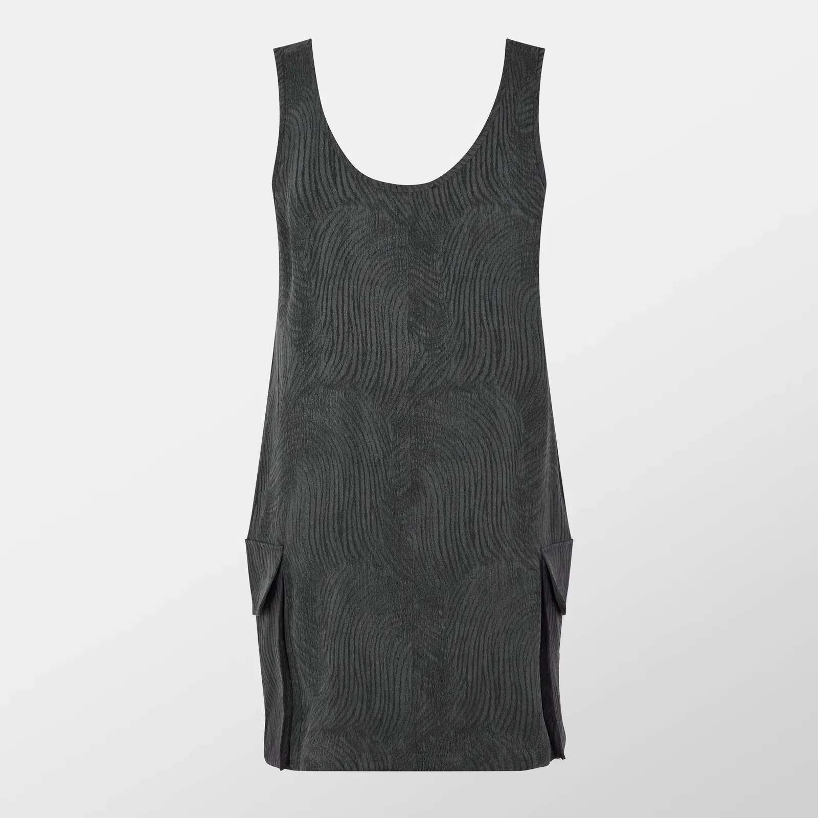 Swirl Lyocell Functional Pockets T-Shirt Dress