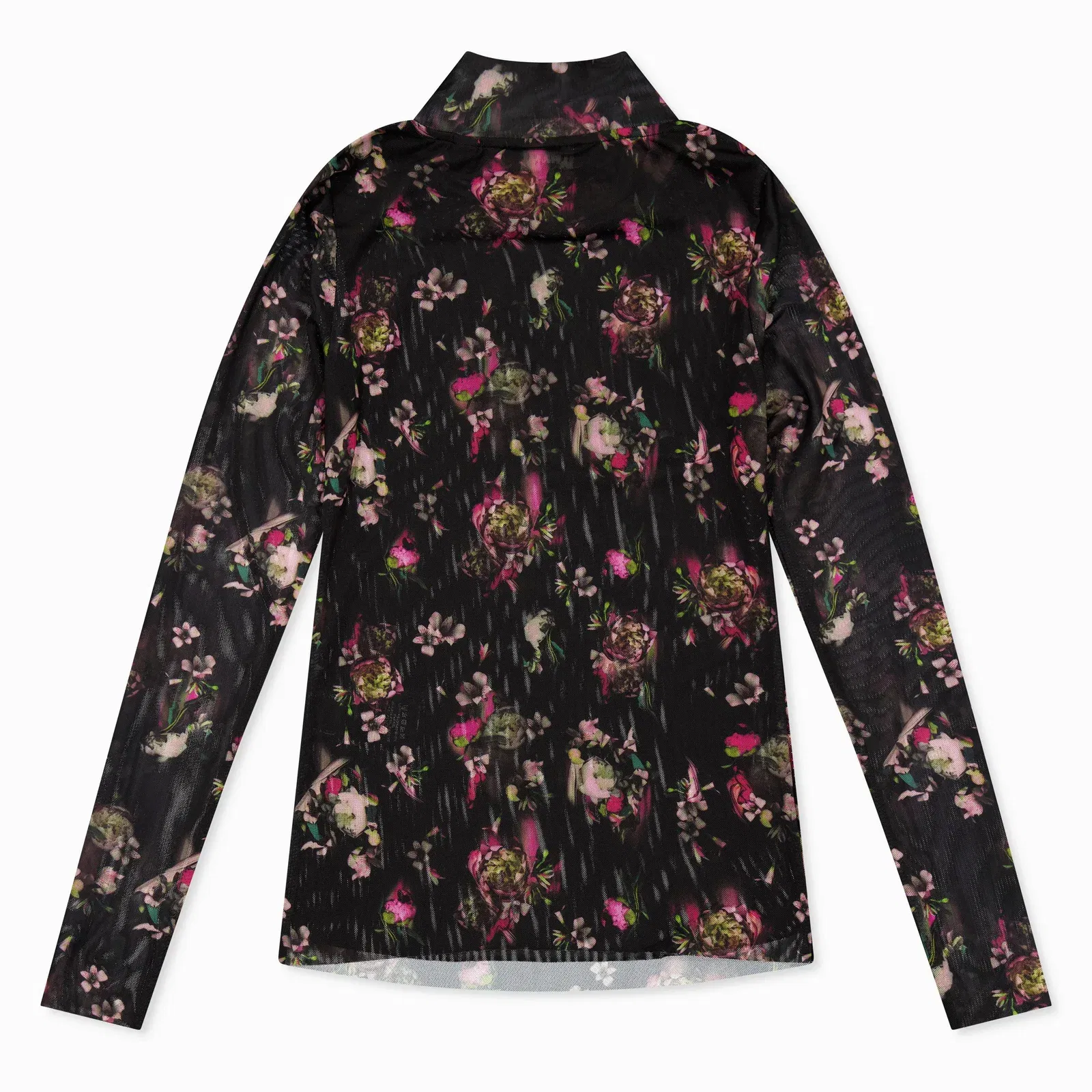 High Neck Print Long Sleeve T-Shirt