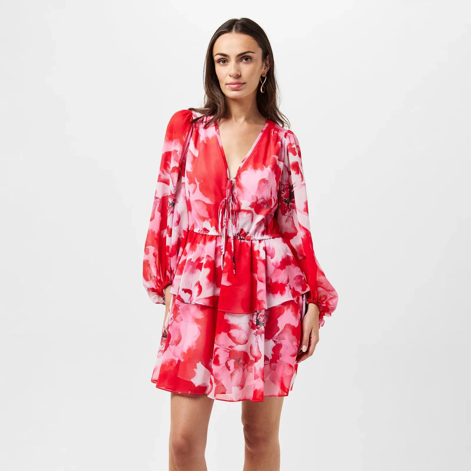 Leyna Tie-Fastened Mini Dress
