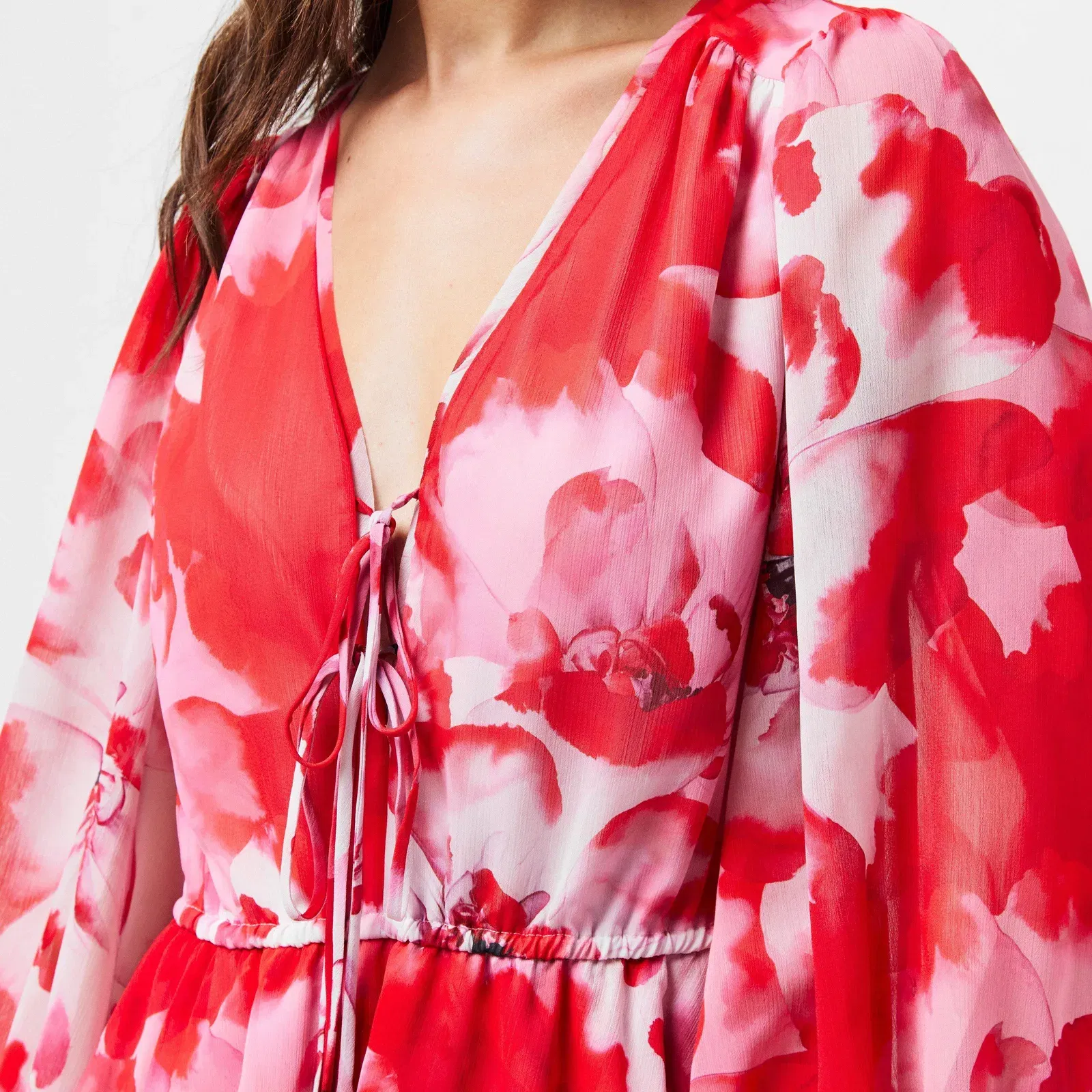Leyna Tie-Fastened Mini Dress