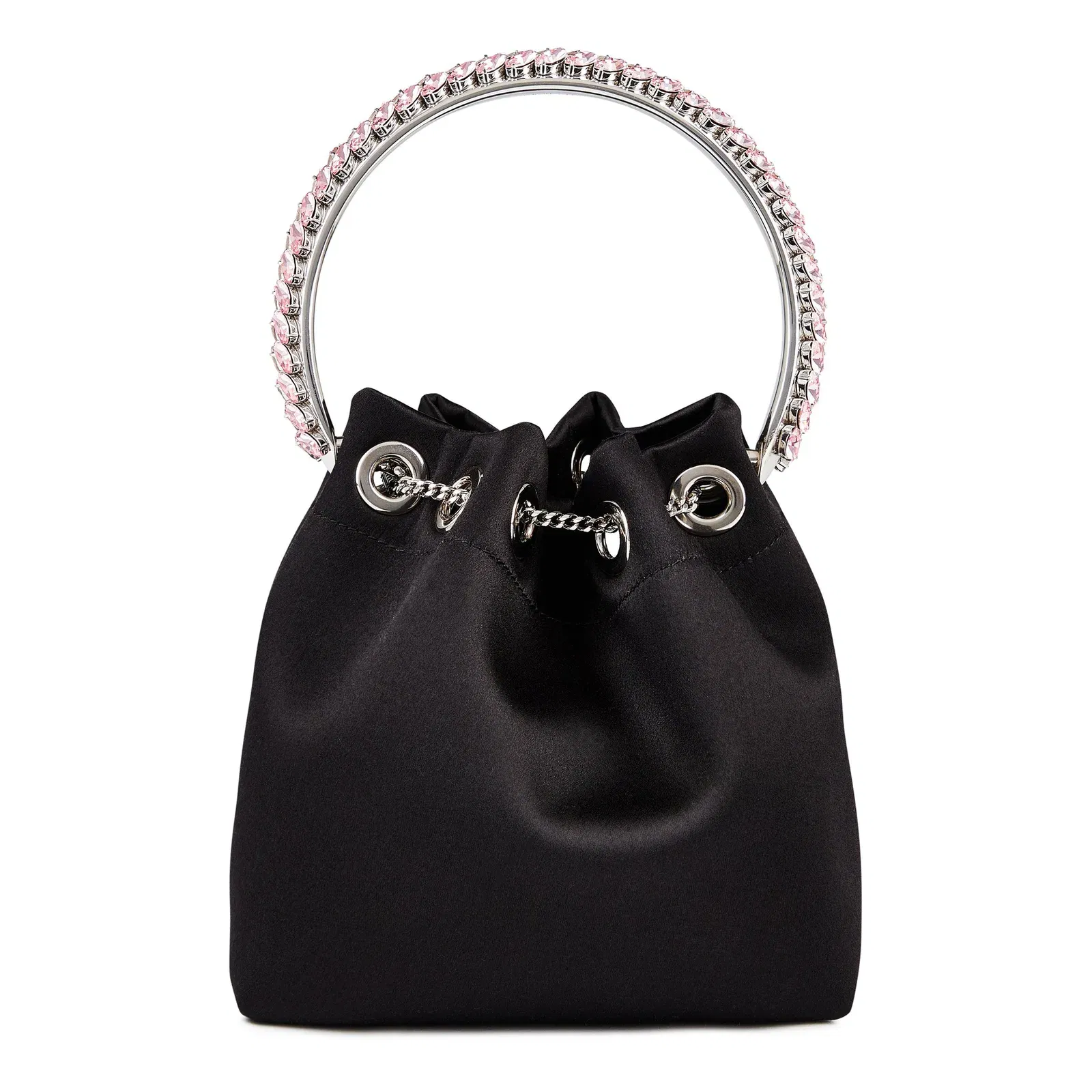 Embellished Satin Bon Bon Top Handle Bag