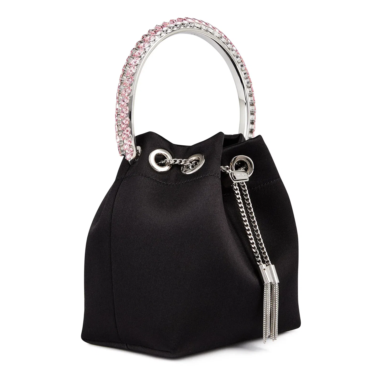 Embellished Satin Bon Bon Top Handle Bag
