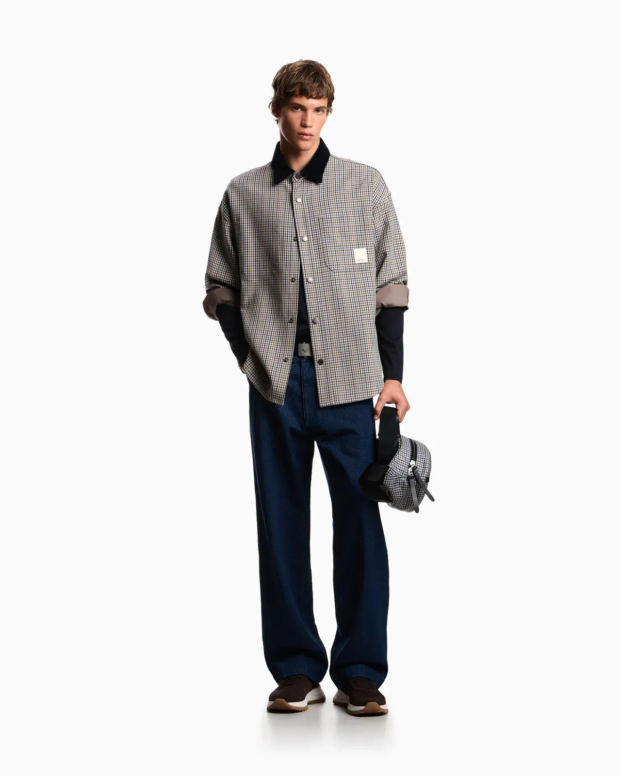 Emporio Armani Eagle Club reversible blouson with check motif