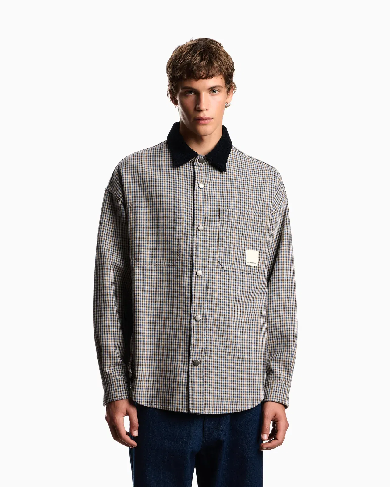 Emporio Armani Eagle Club reversible blouson with check motif