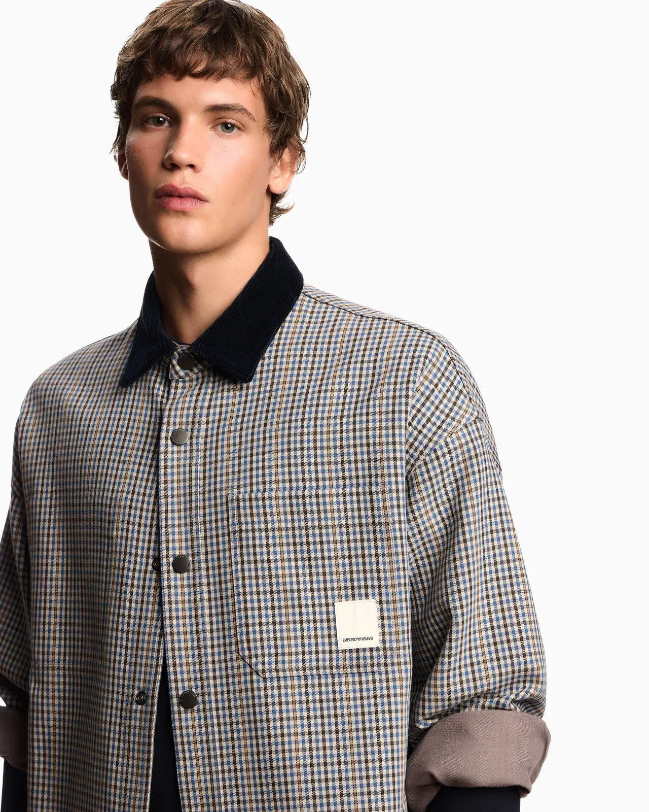 Emporio Armani Eagle Club reversible blouson with check motif