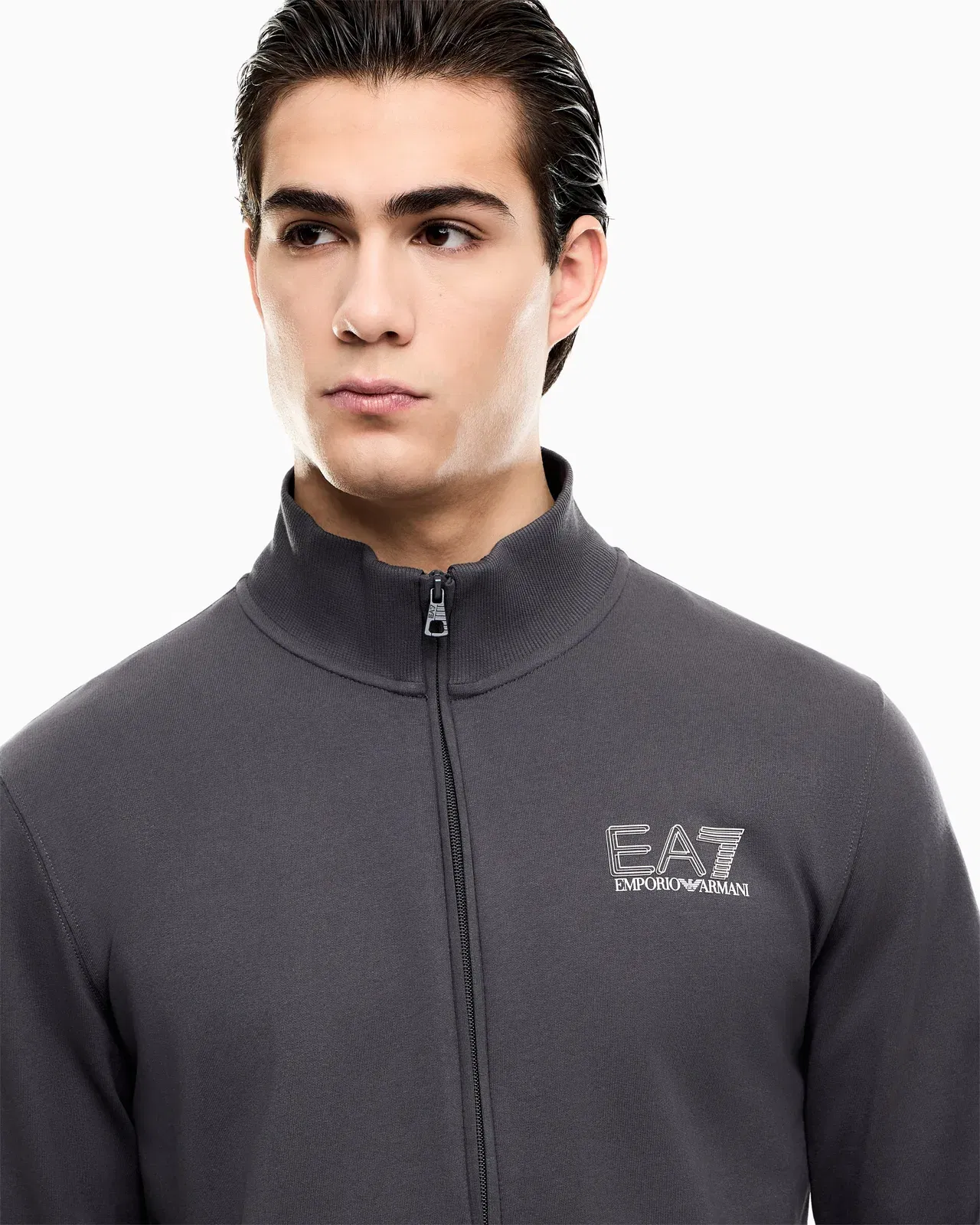 EA7 Visibility pure cotton zip-up tracksuit