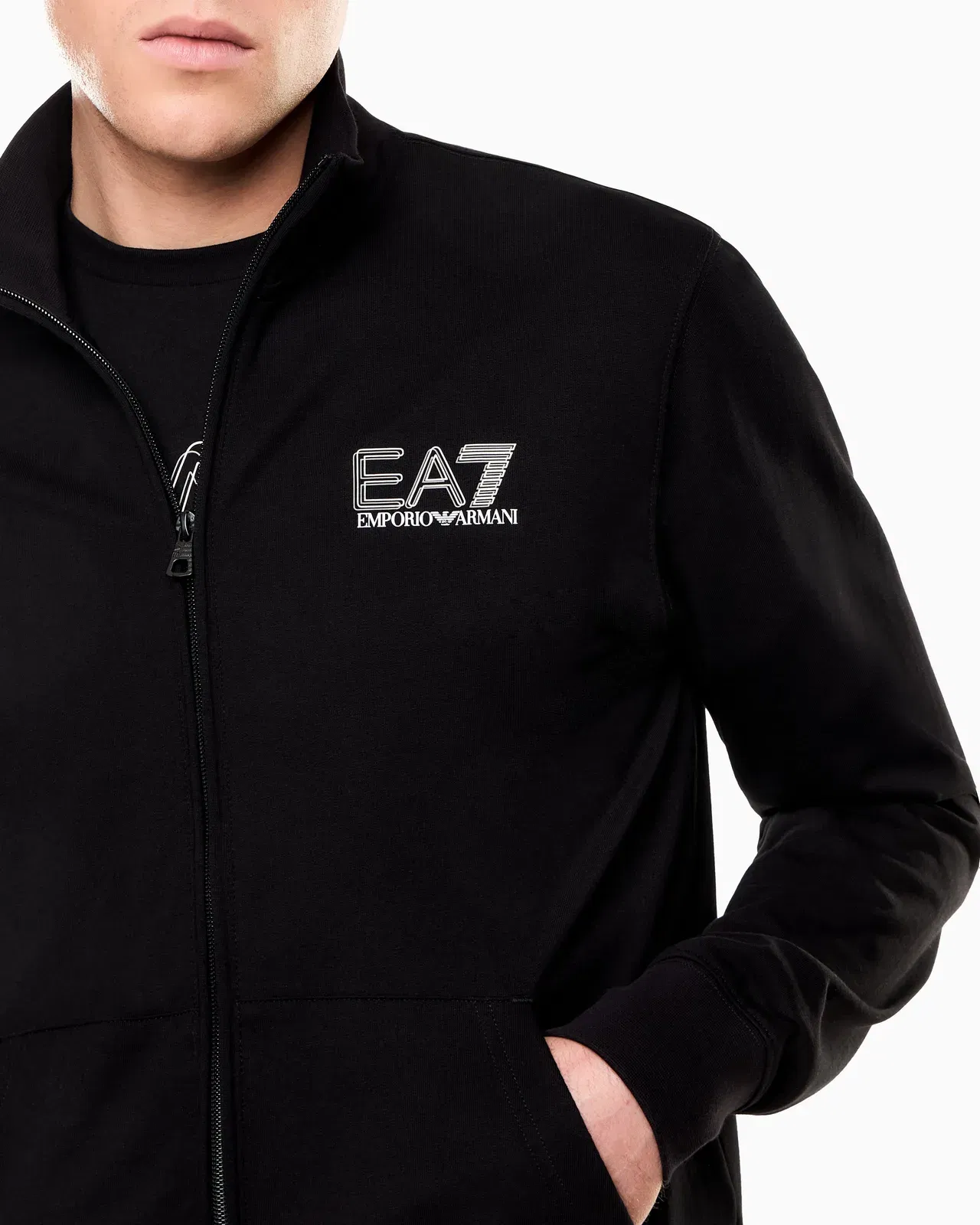EA7 Visibility pure cotton zip-up tracksuit