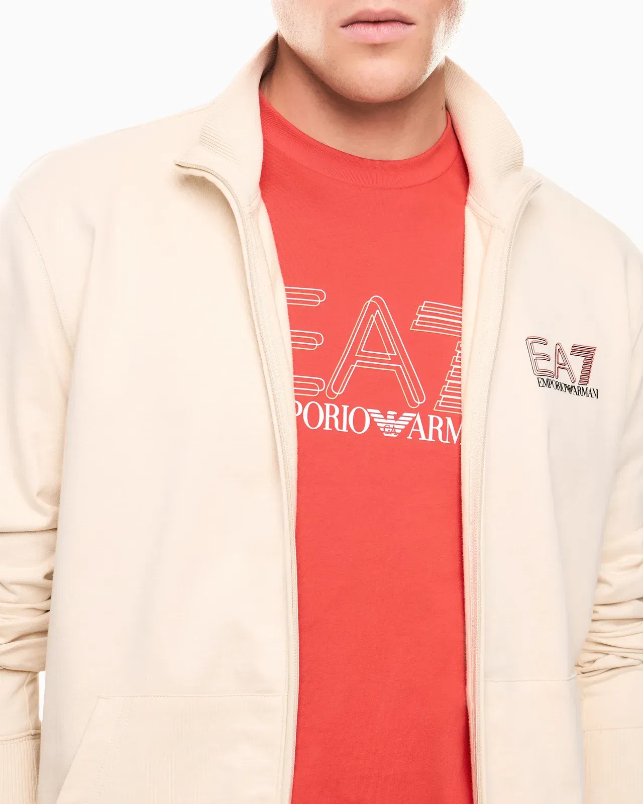 EA7 Visibility pure cotton zip-up tracksuit