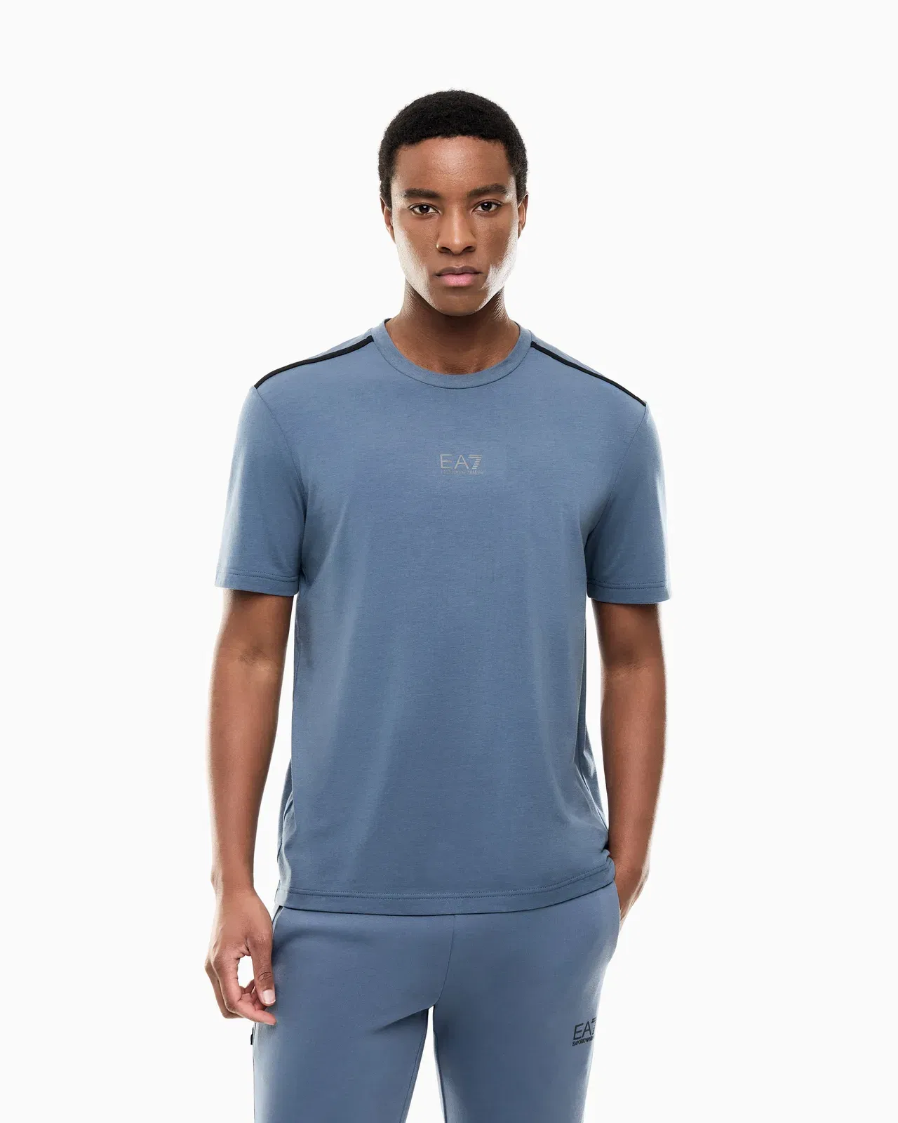 EA7 T-shirt Natural Ventus 7 in regular fit jersey