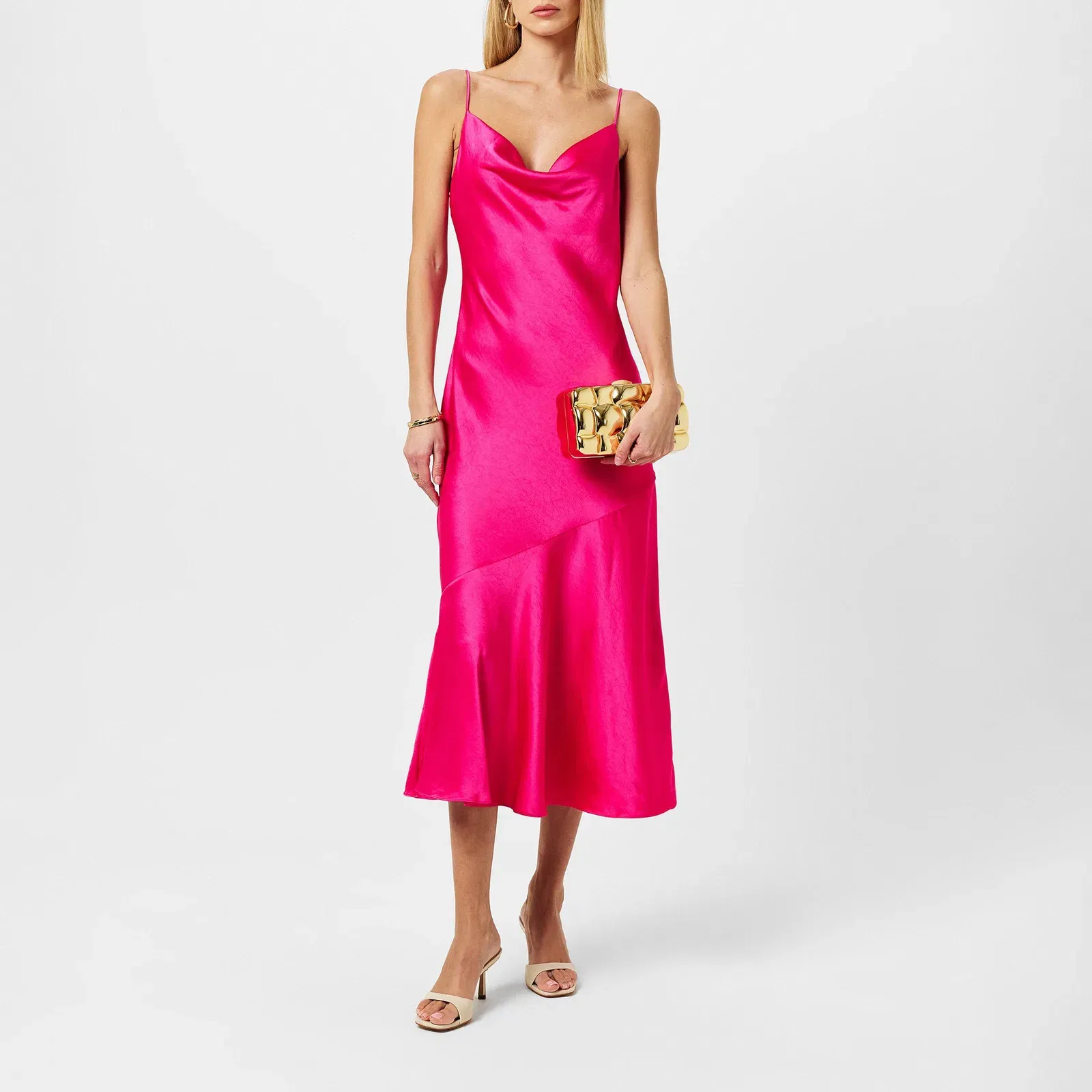 Tunca Satin Midi Slip Dress