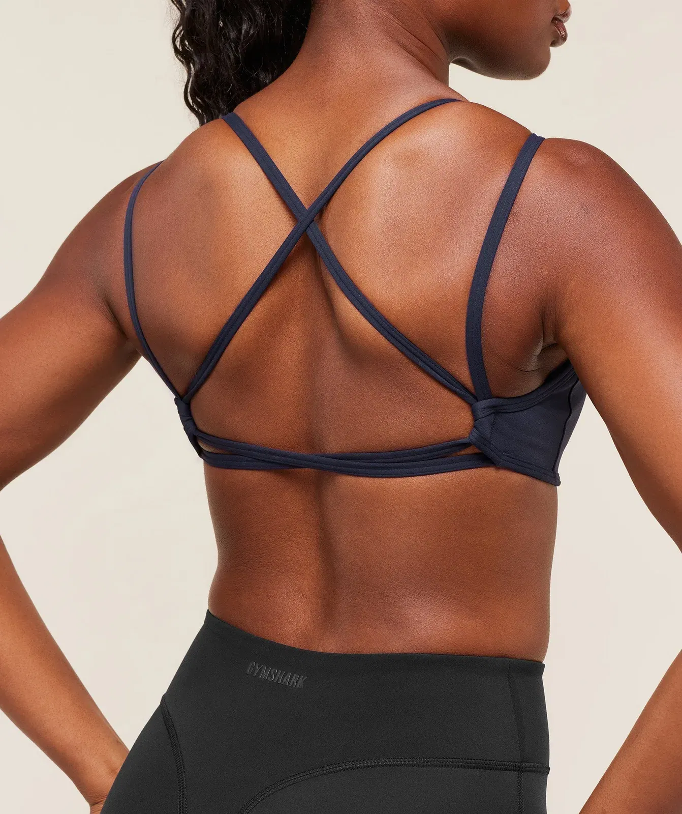 Women's Gymshark Back Gains Sports Bra Heavy Blue