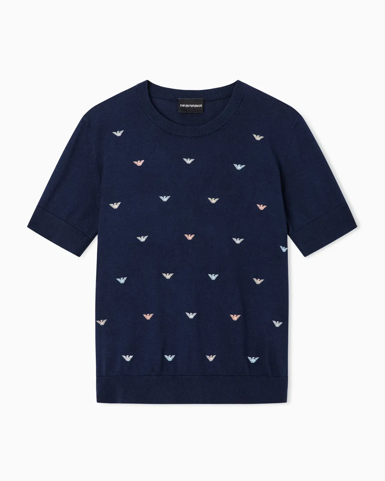 Emporio Armani Jumper with all-over micro eagle embroidery