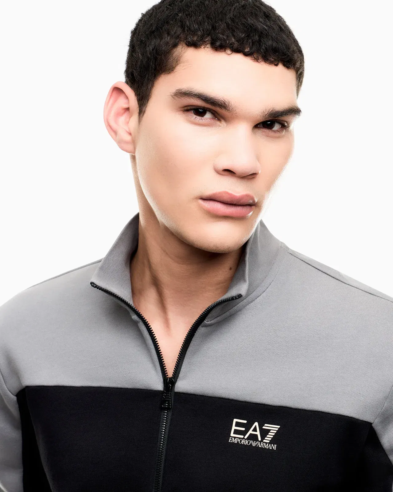 EA7 Tracksuit regular fit in cotton jersey with ribbed details