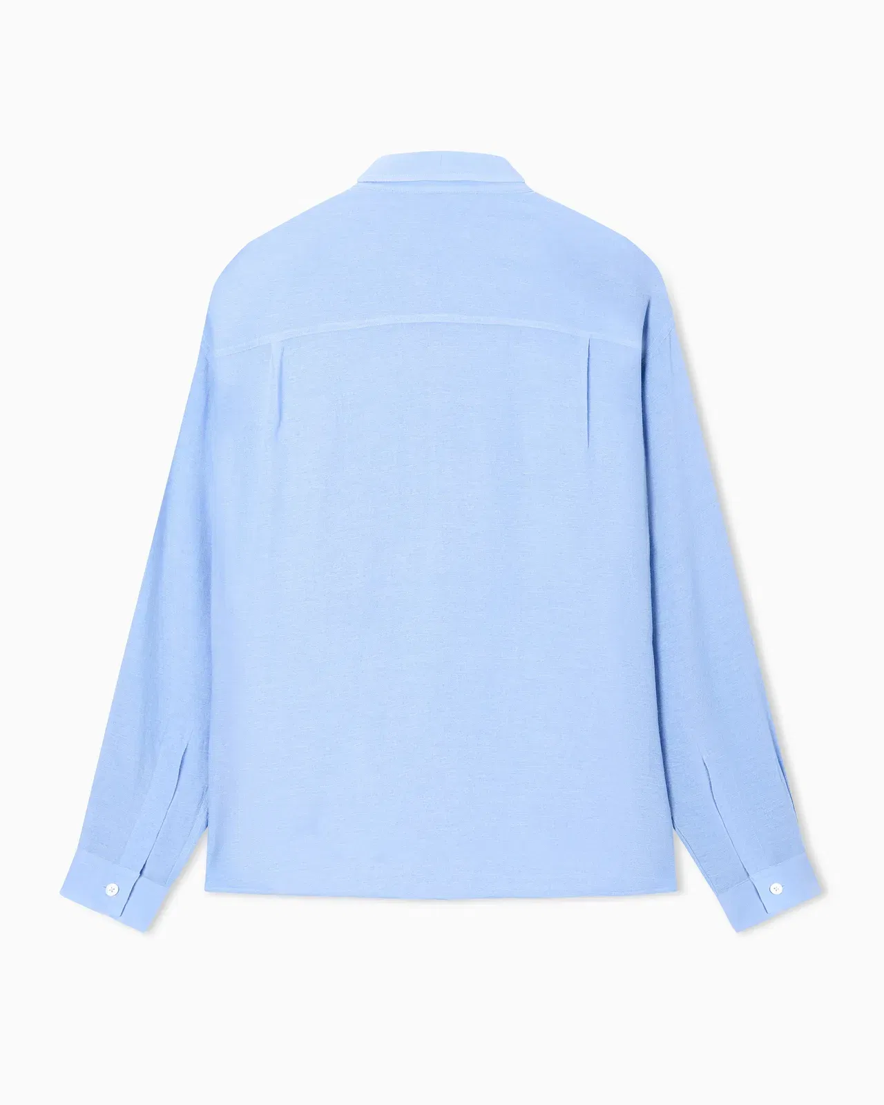 Emporio Armani Denim-effect linen-blend shirt