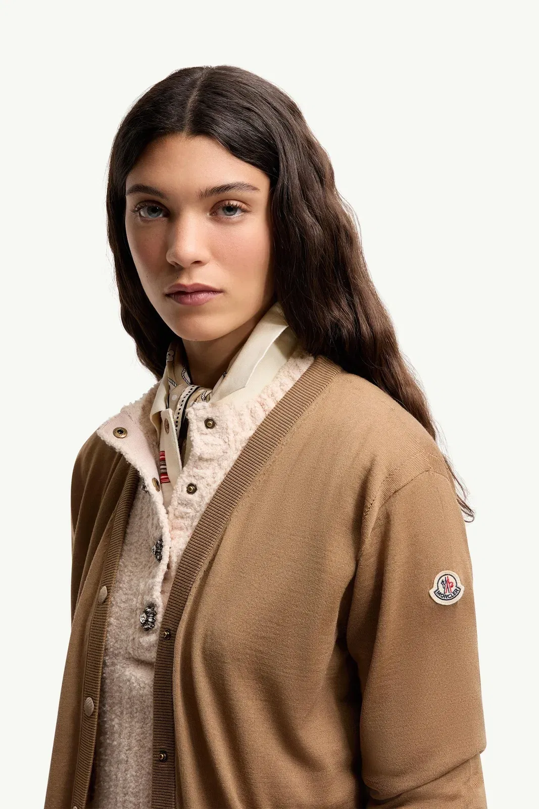 Moncler Wool Cardigan Beige Beige