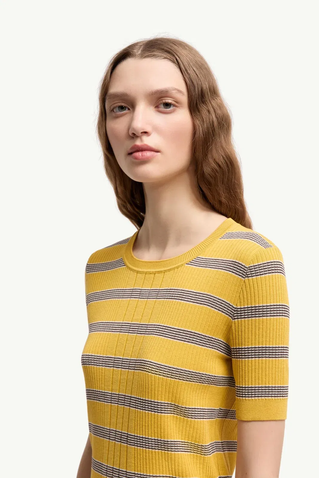 Moncler Striped Cotton T-Shirt Black & Yellow Black & Yellow