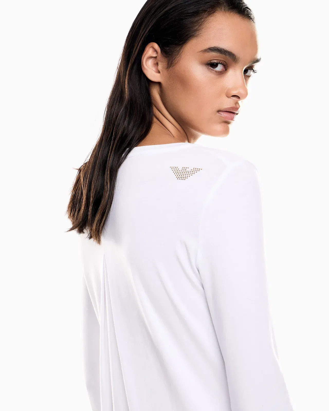 EA7 Stretch t-shirt with crew neck and long sleeves Evolution