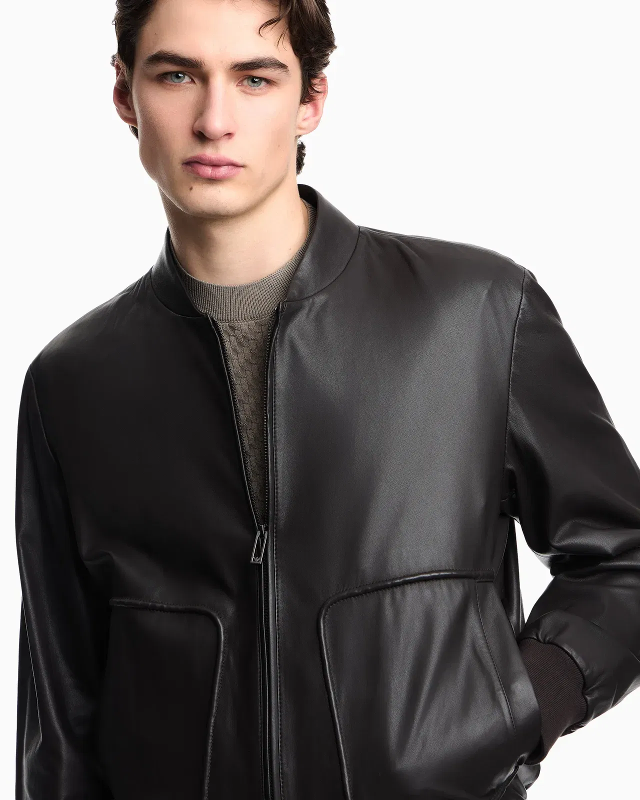 Emporio Armani Plonge nappa-leather blouson