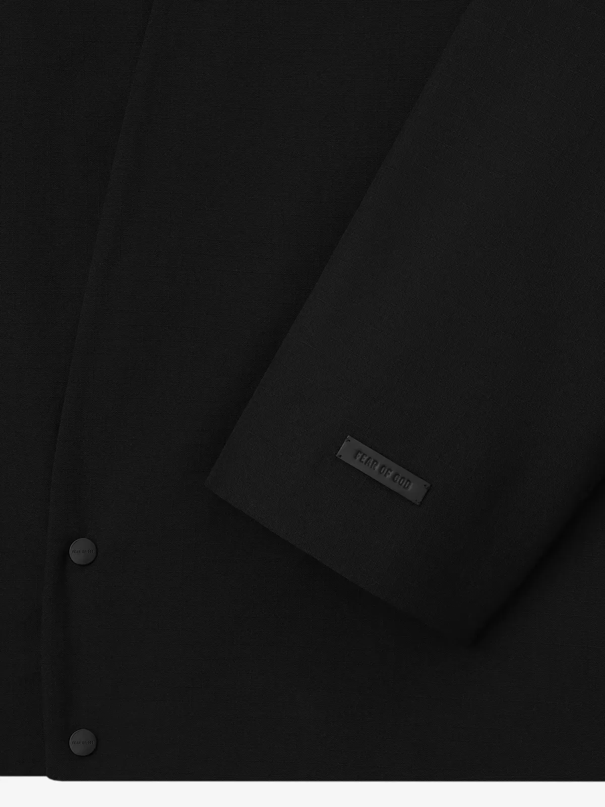 Essentials Wool Ripstop Relaxed Cropped Lapelless Jacket Black