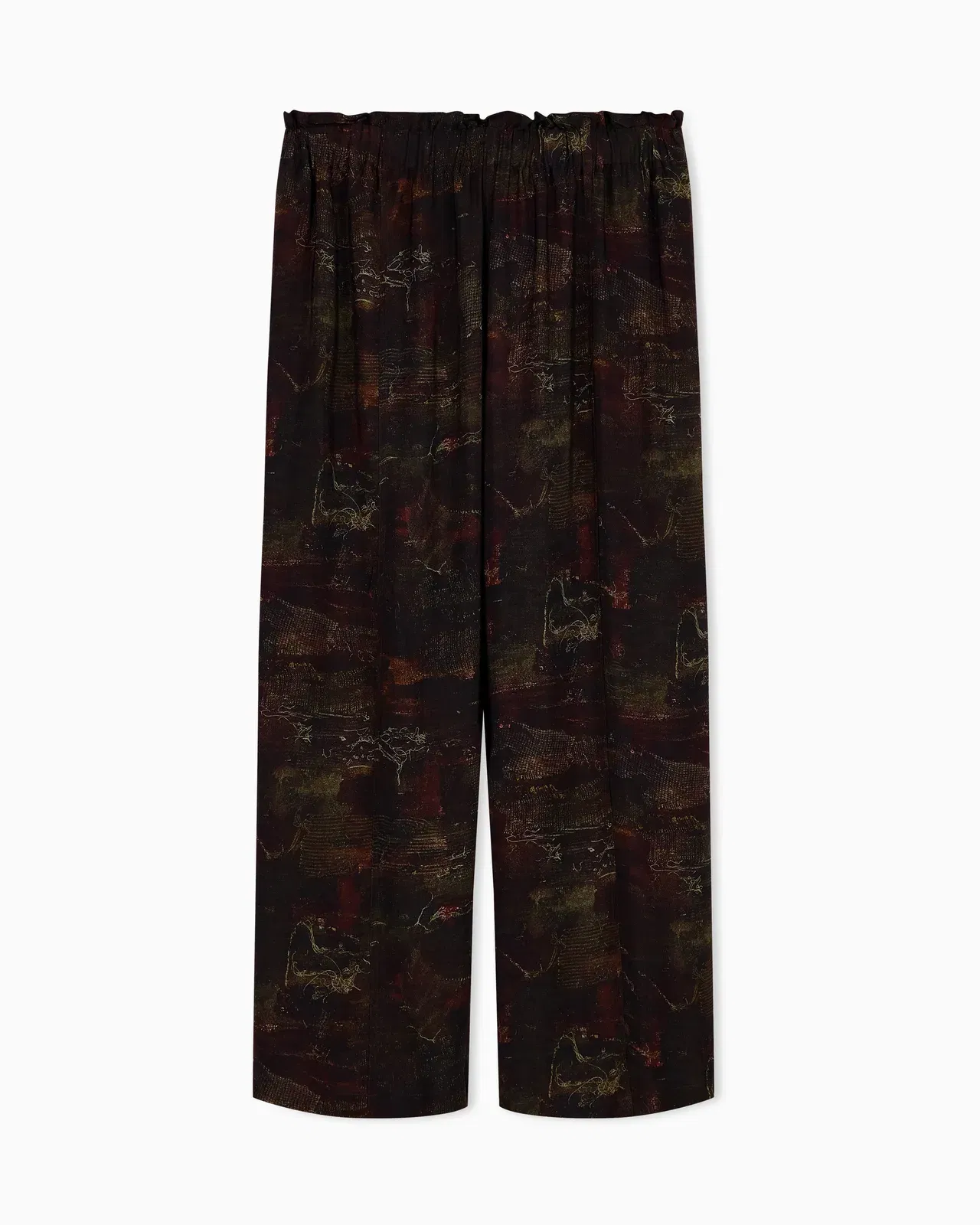 Emporio Armani Cupro twill trousers with all-over print