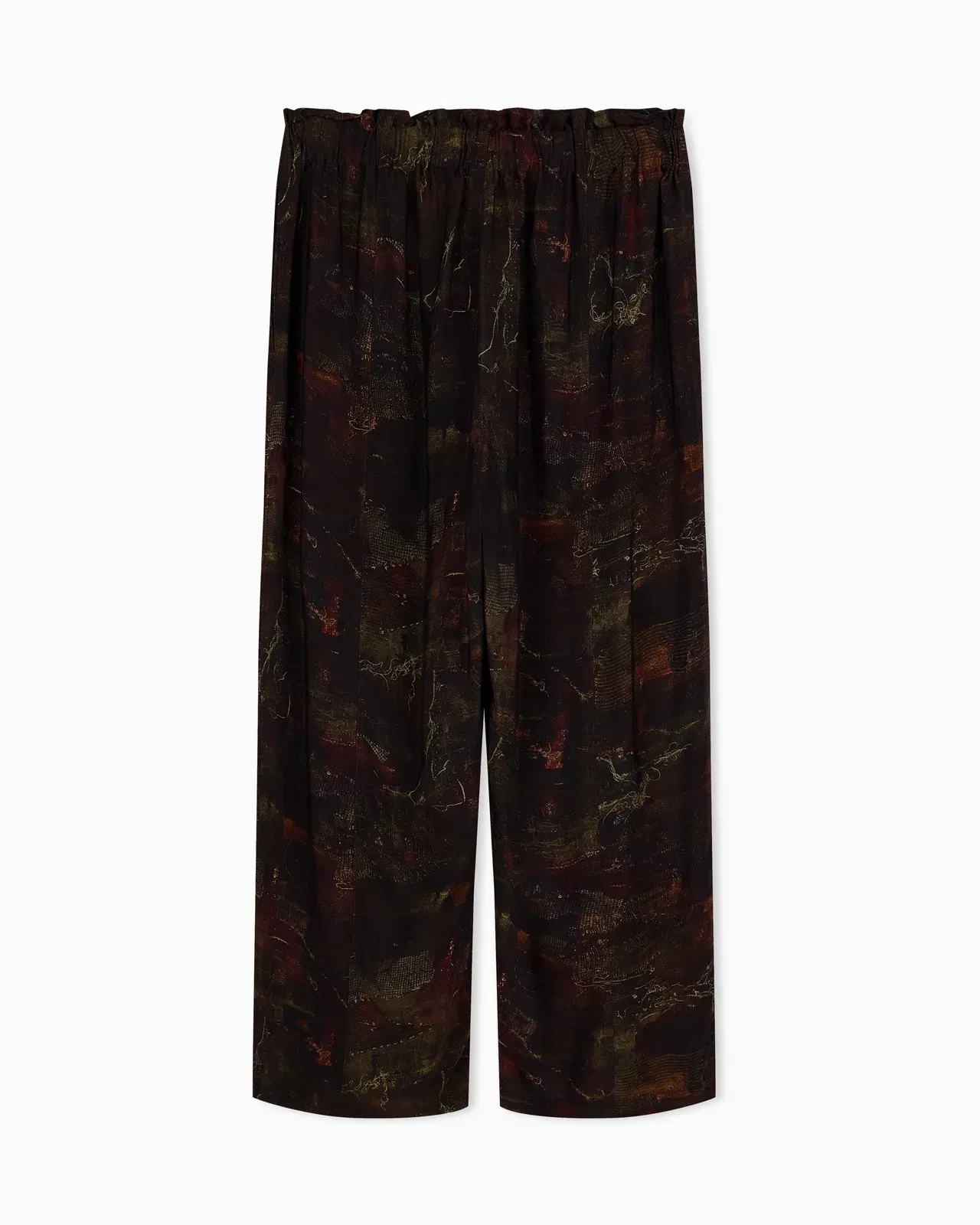 Emporio Armani Cupro twill trousers with all-over print